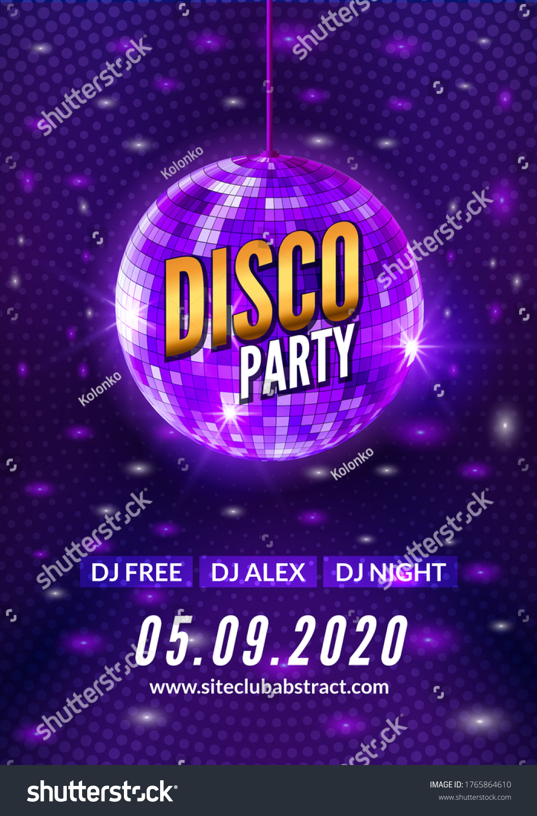 Disco Dance Party Background Flyer Poster Stock Vector (Royalty Free ...