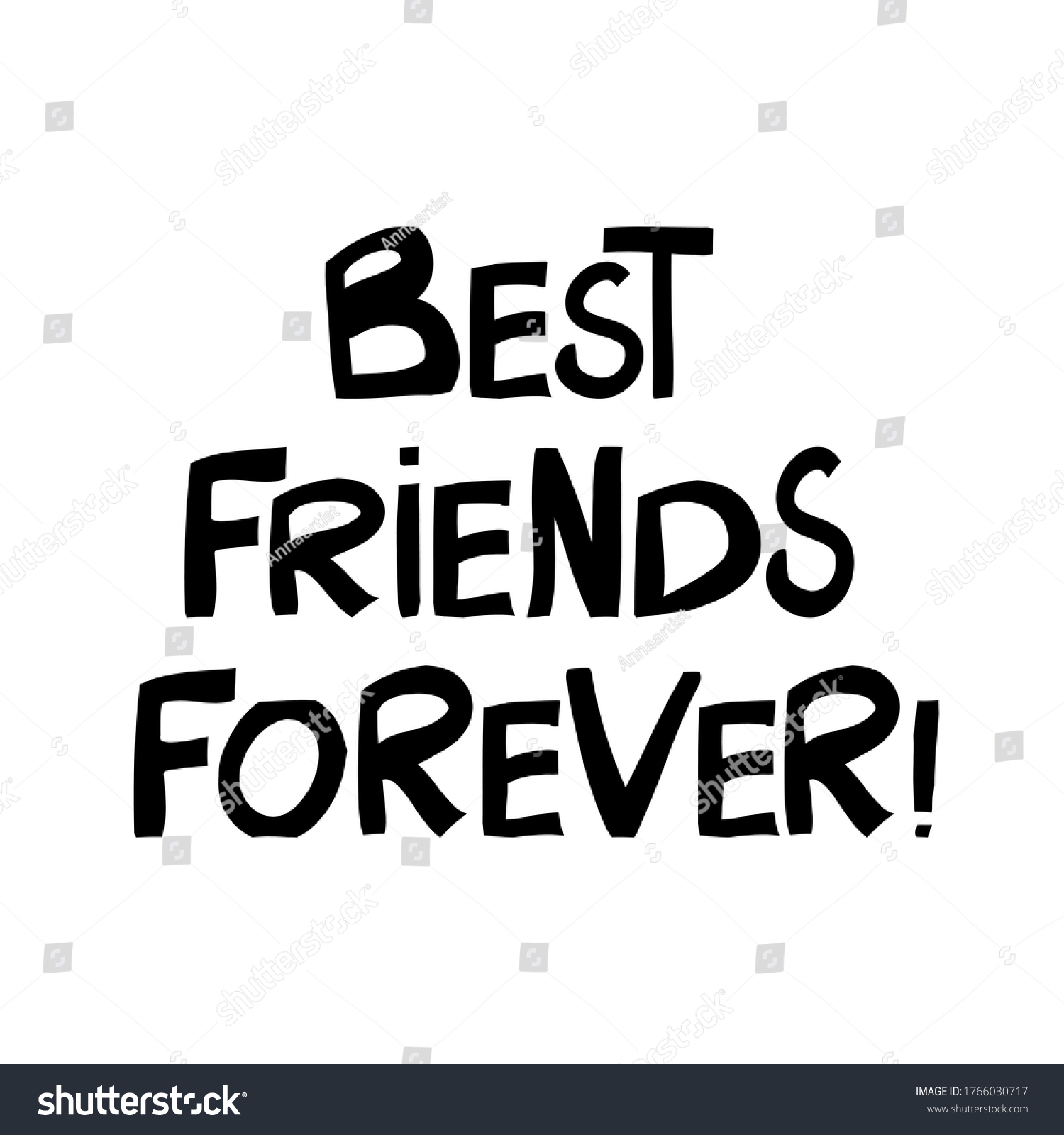 Best Friends Forever Cute Hand Drawn Stock Vector (Royalty Free ...