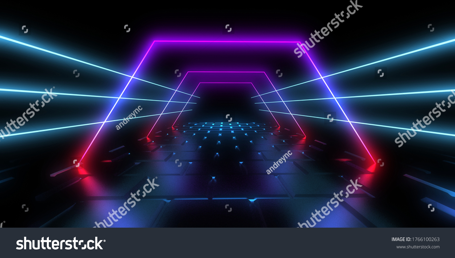 3d Abstract Background Neon Lights 3d Stock Illustration 1766100263 ...