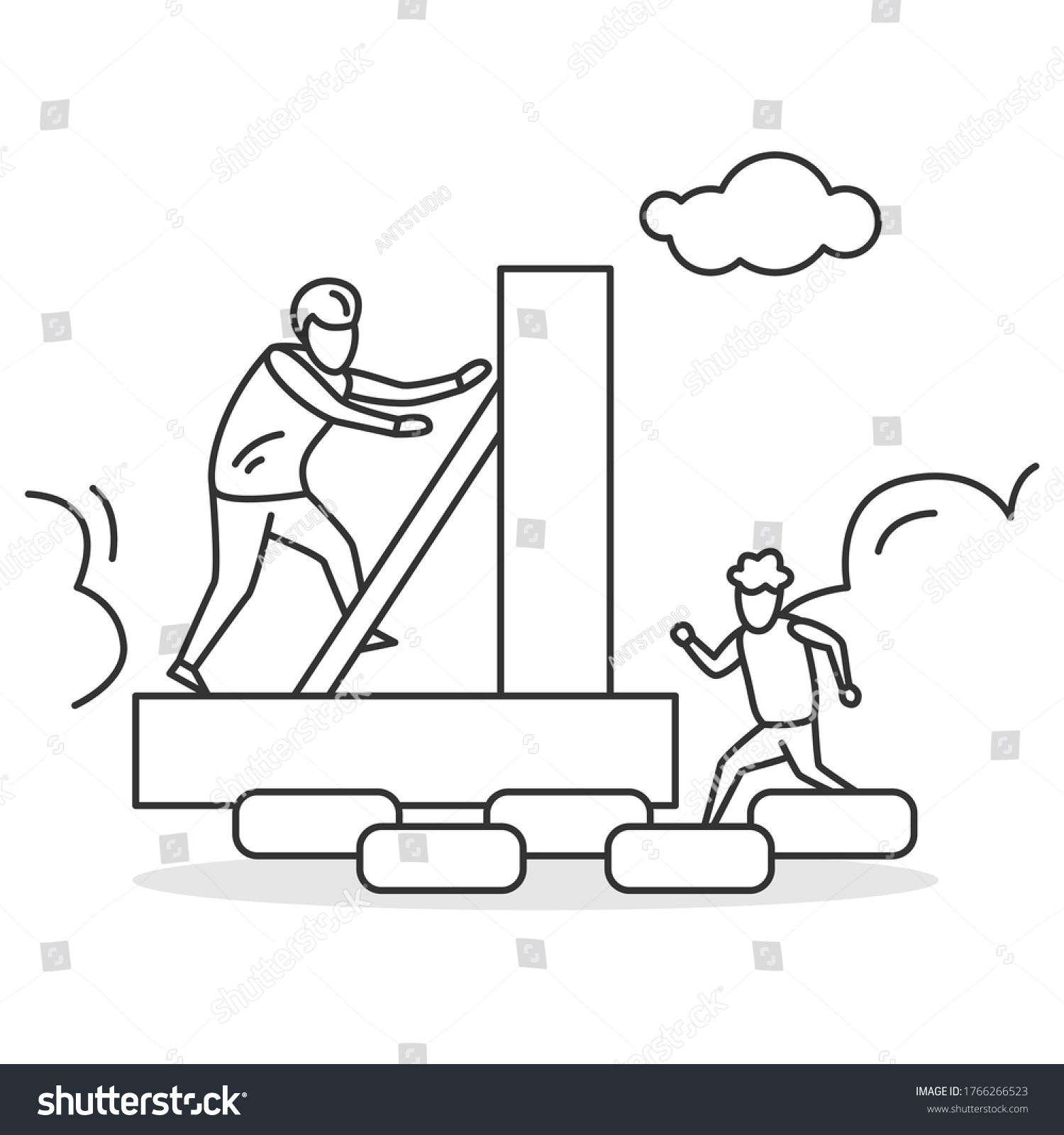 Family Activity Icon Father Son Climbing Stock Vector (Royalty Free ...