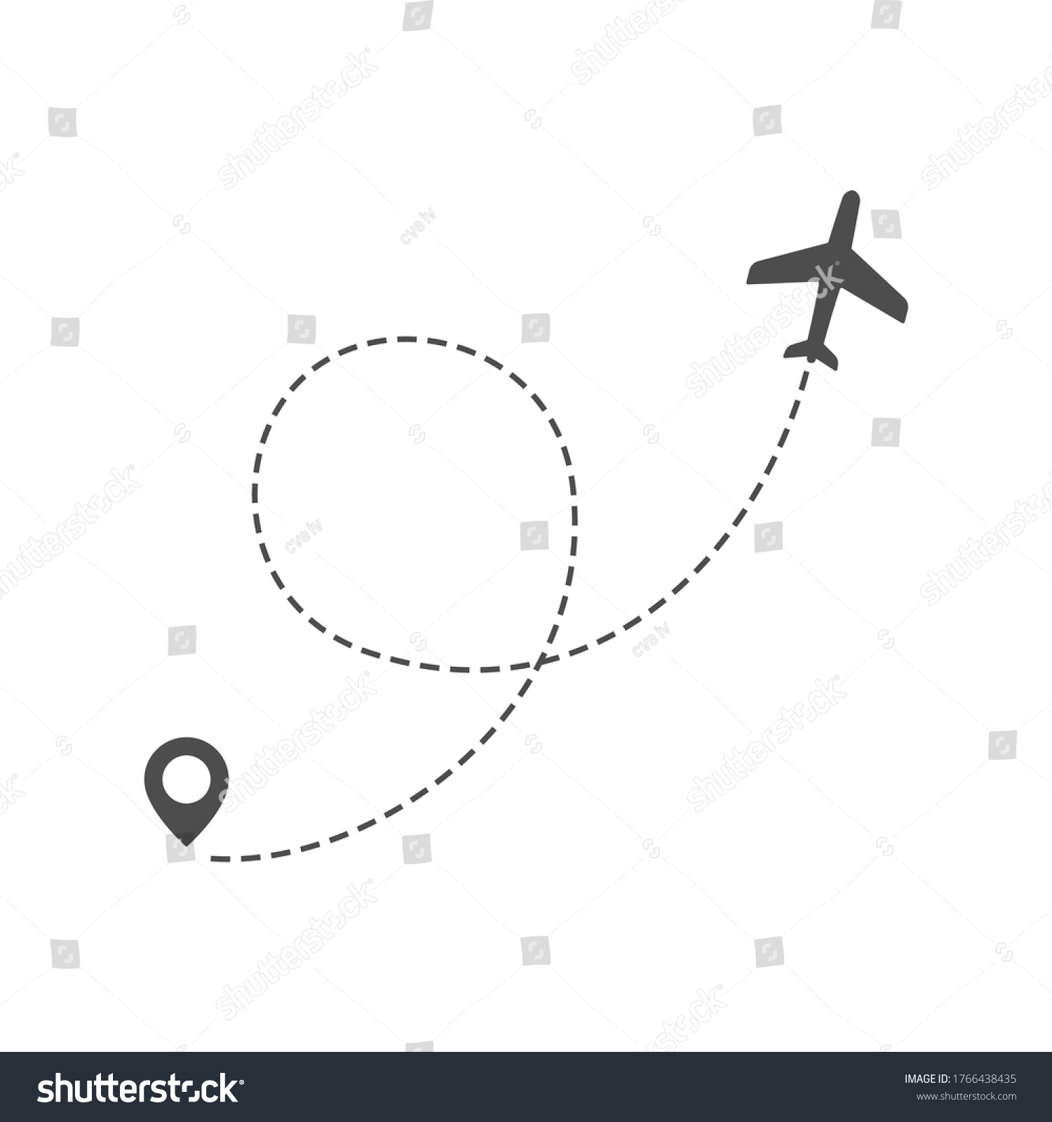 Airplane Route Trace Dashed Line Location Stock Vector Royalty Free Airplane Route Trace Dashed Line Location Stock Vector Royalty Free