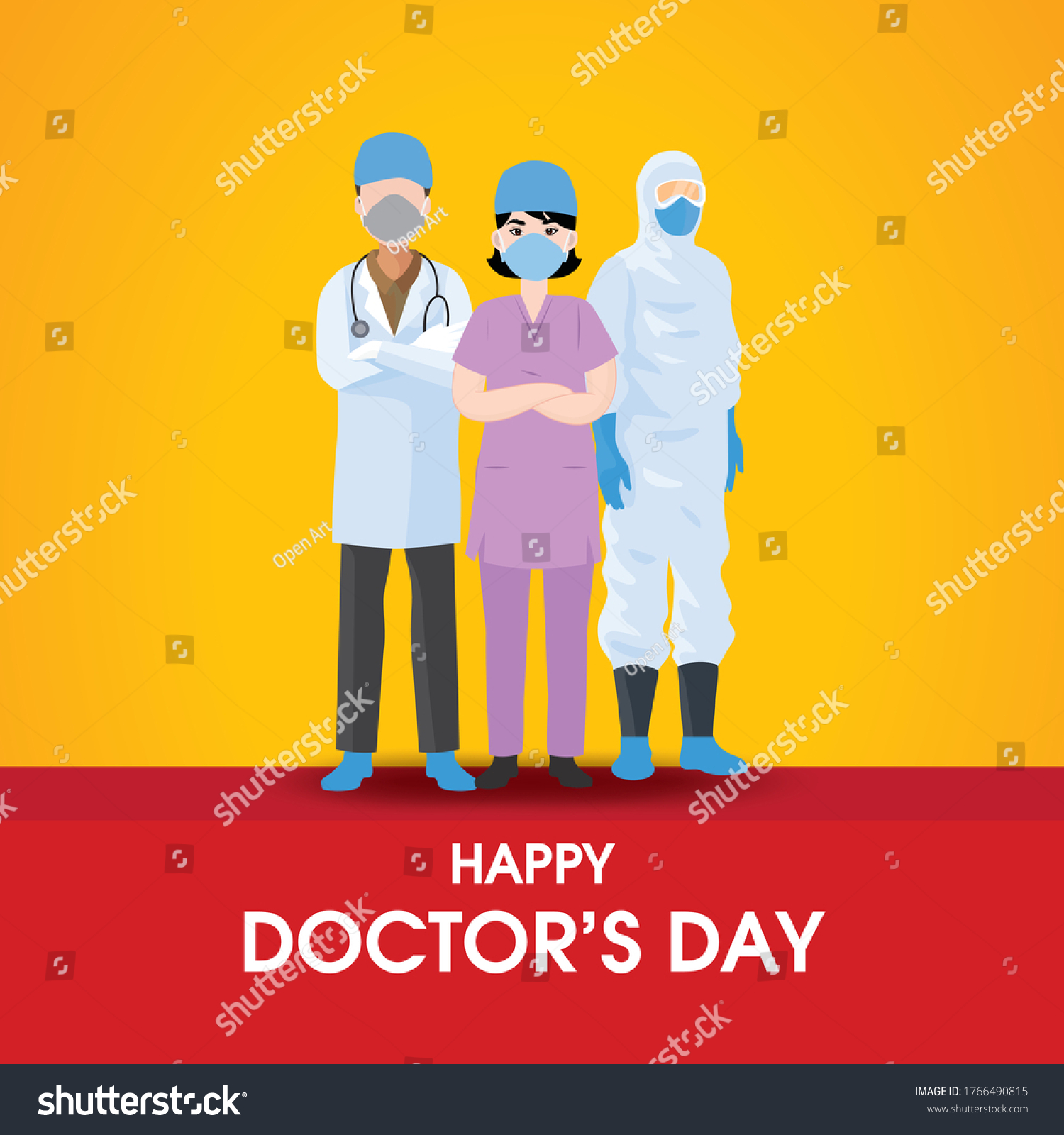 International Doctors Dayvector Illustration Card Stock