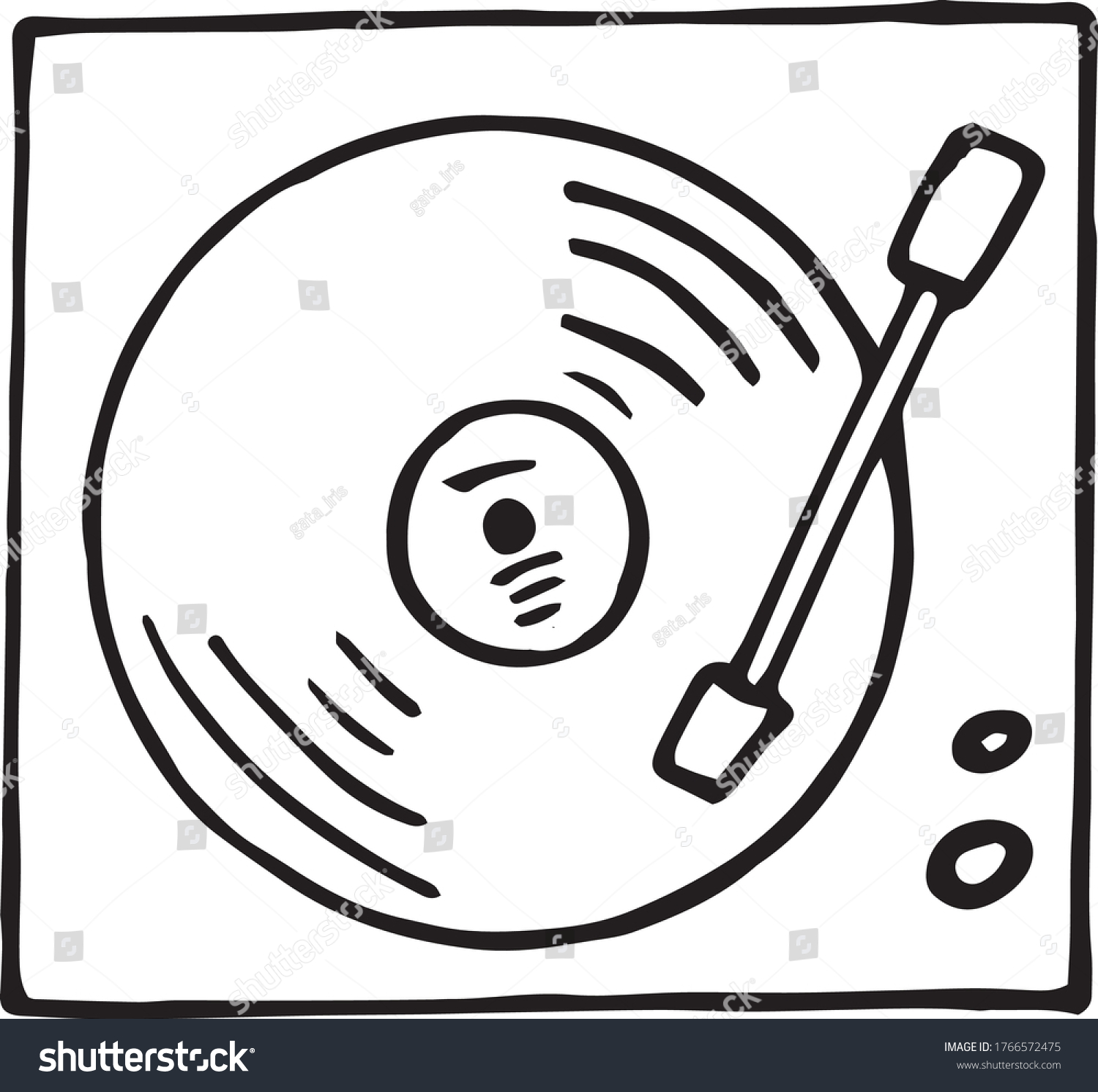 Turntable Hand Drawn Doodle Style Vector Stock Vector (Royalty Free ...