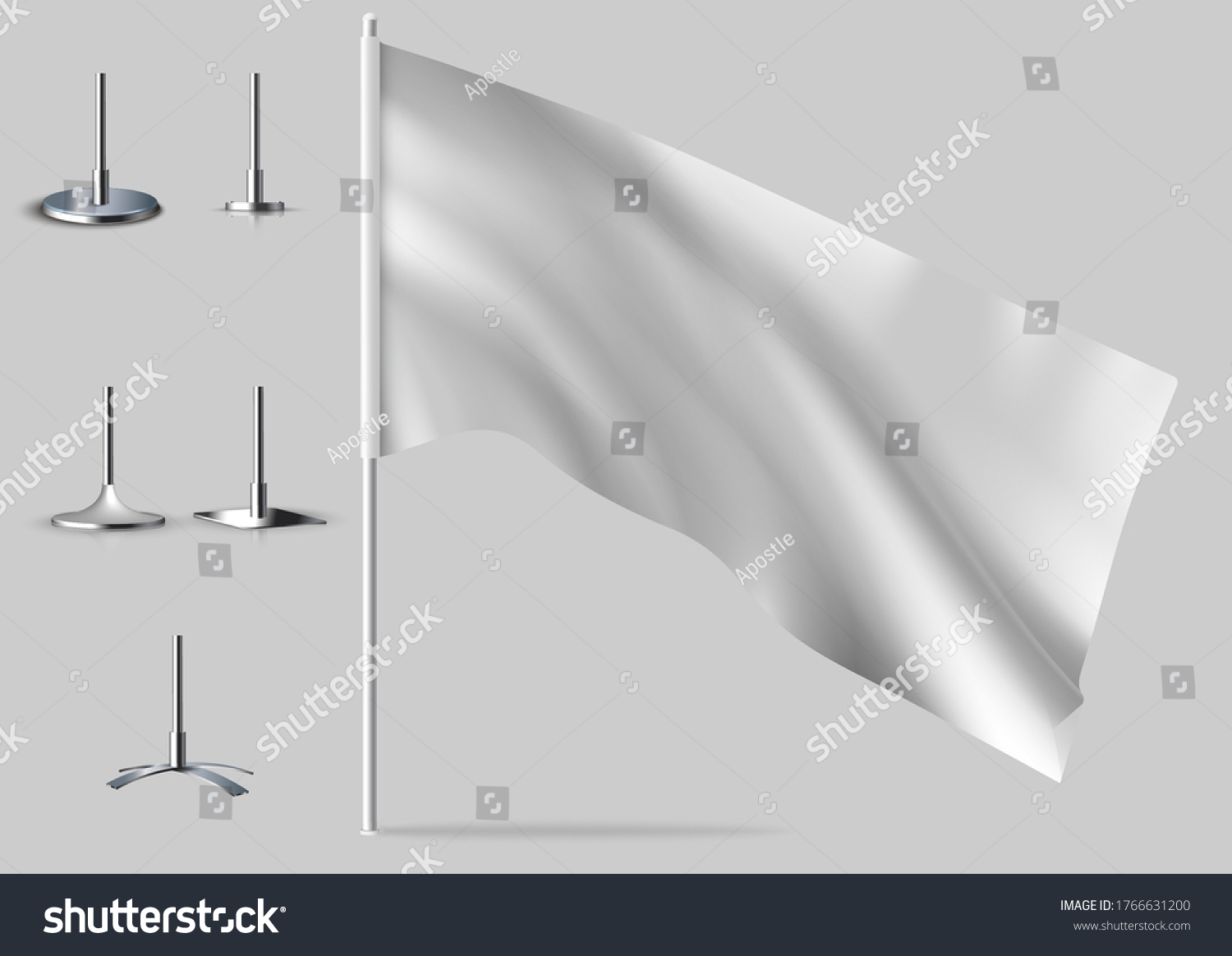 White Realistic Flags Mockups White Flag Stock Vector (Royalty Free ...