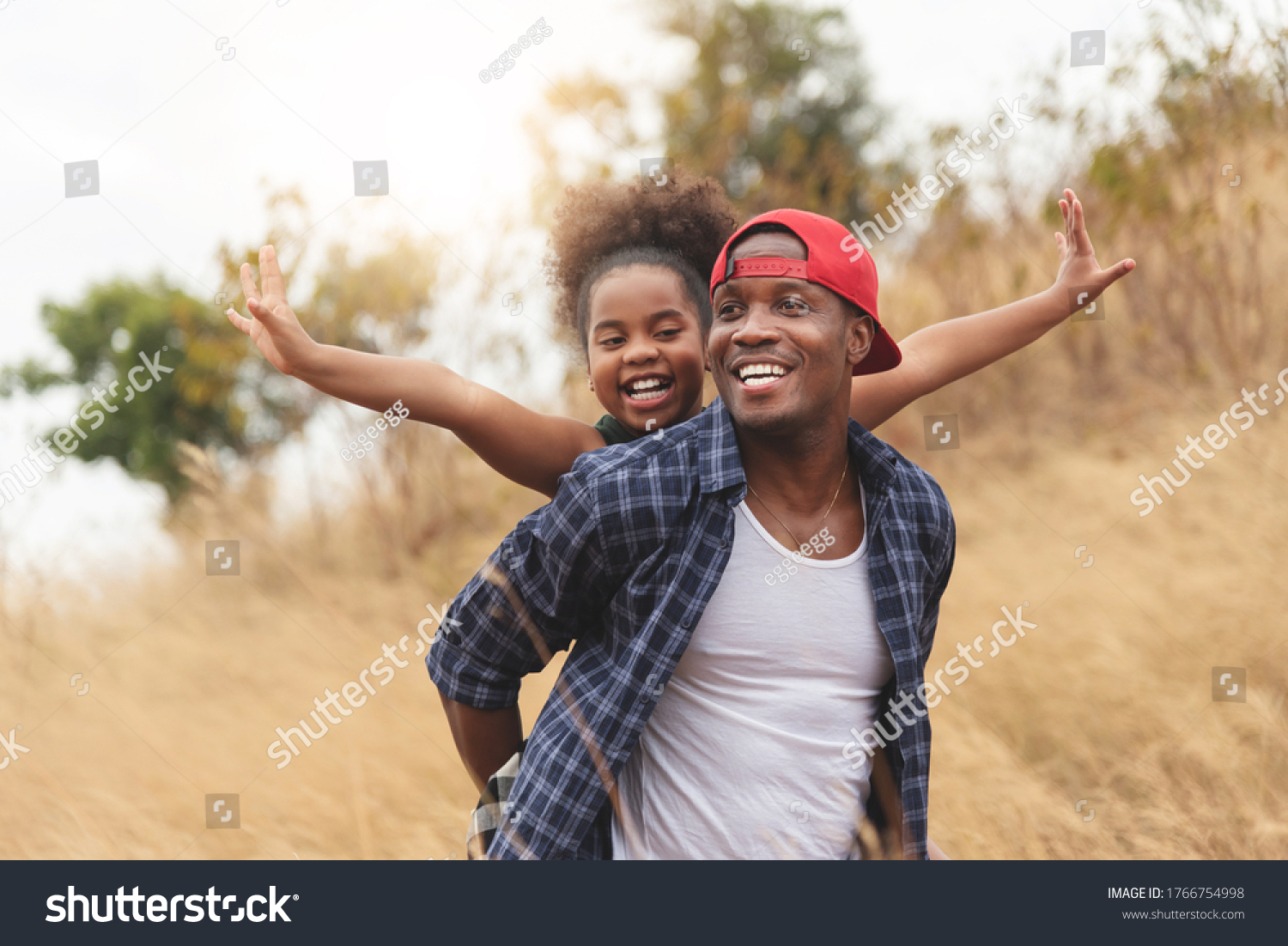 Happy Black Father Smiling Having Fun Stock Photo 1766754998 | Shutterstock