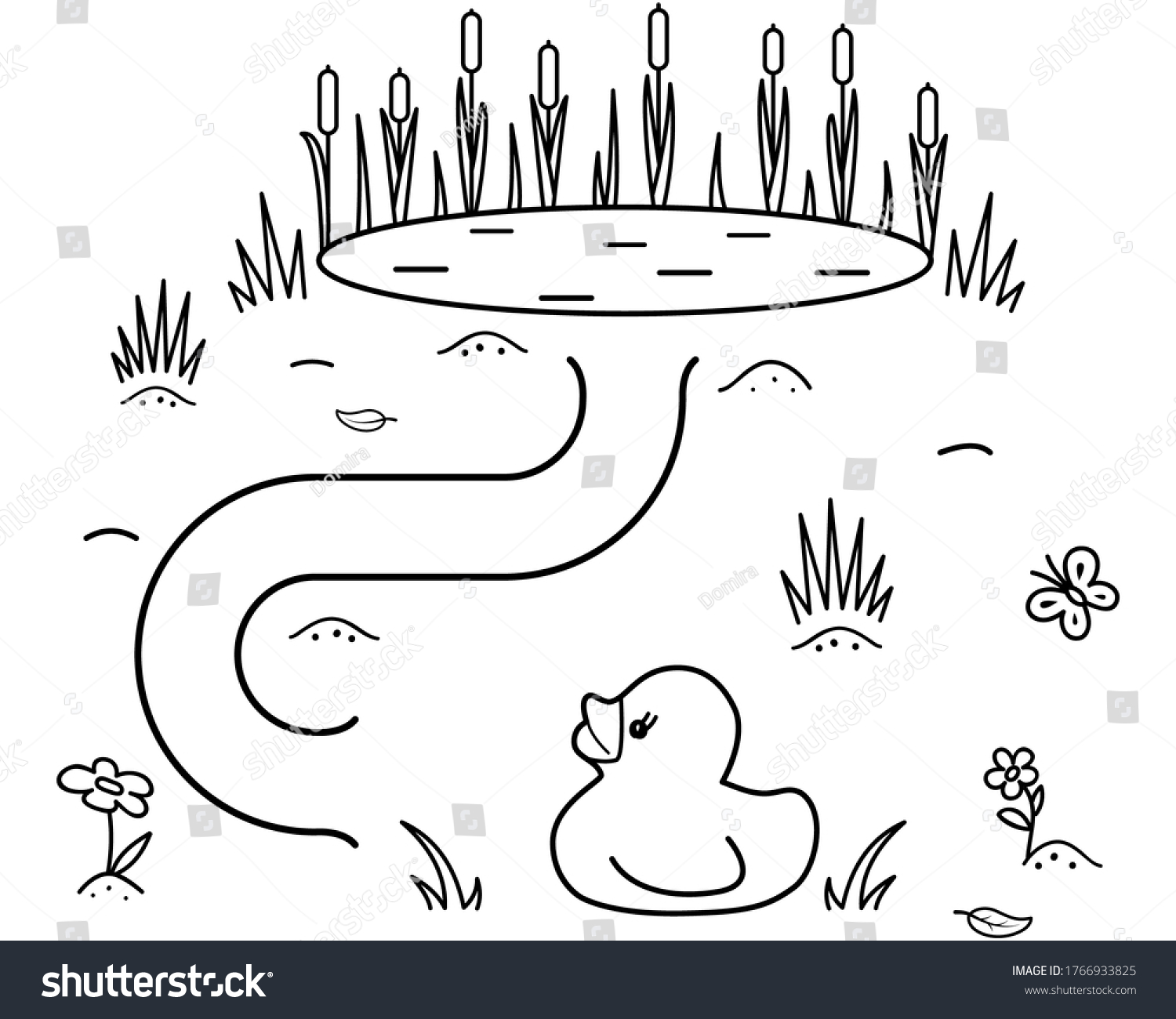 duck pond coloring page