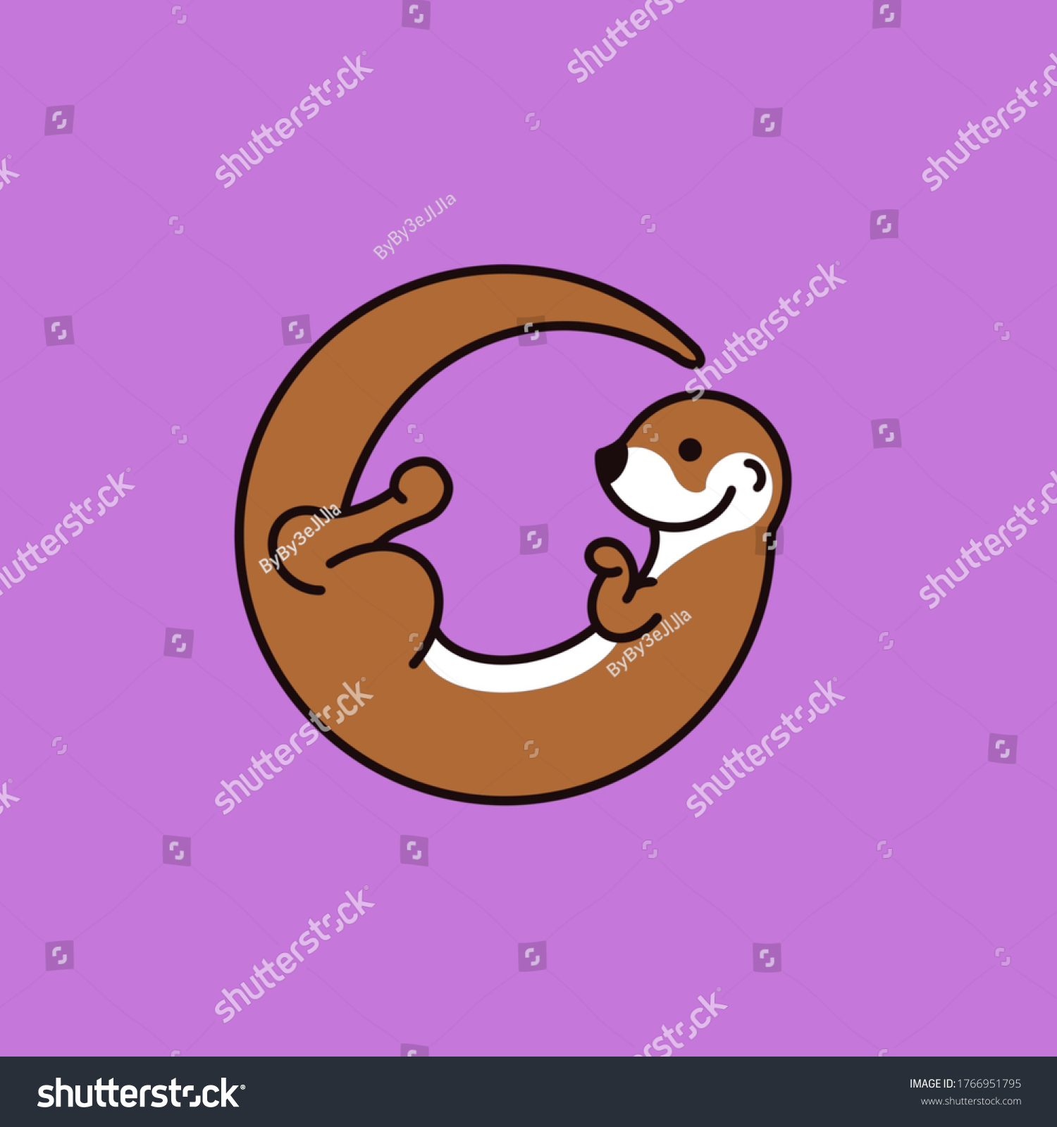 Kids Alphabet Otter Letter O Stock Illustration 1766951795 