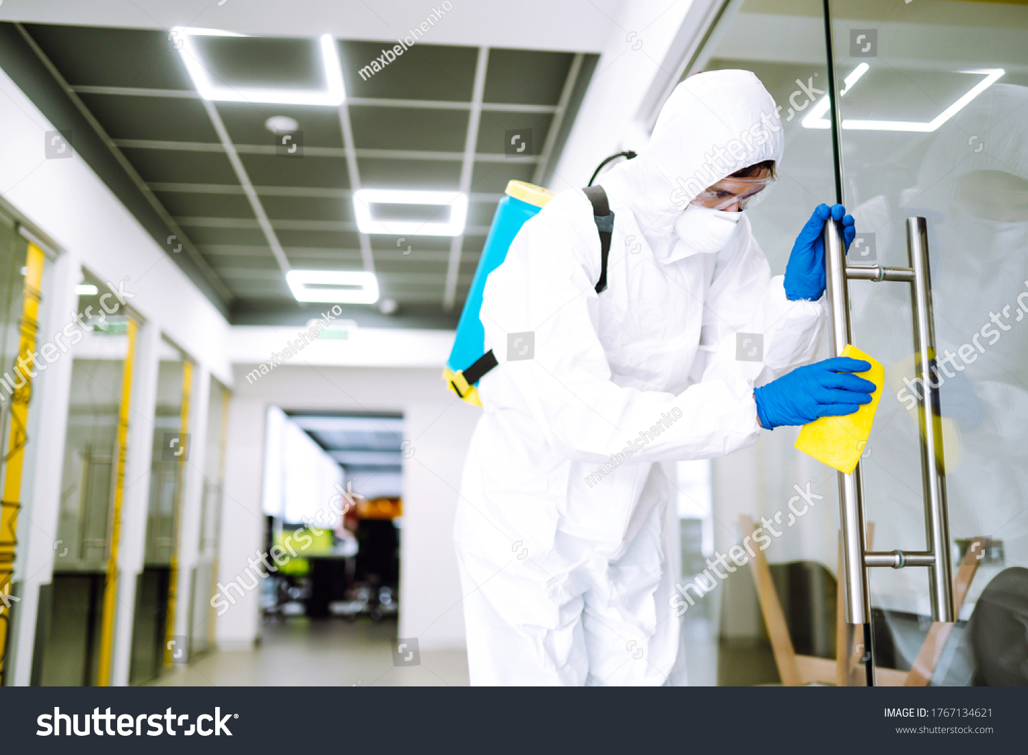 Cleaning Disinfection Office Prevent Covid19 Disinfection Stock Photo ...