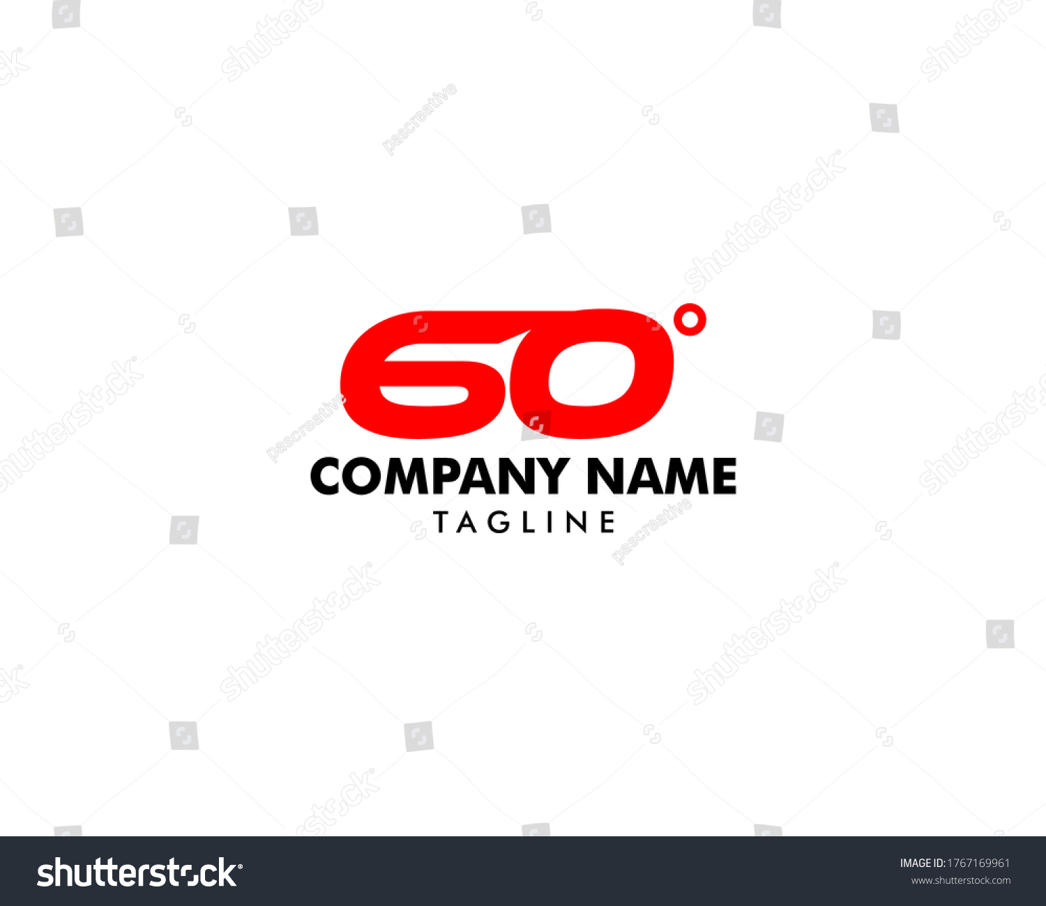 60 Degrees Sixty Degrees Logo Vector Stock Vector (Royalty Free