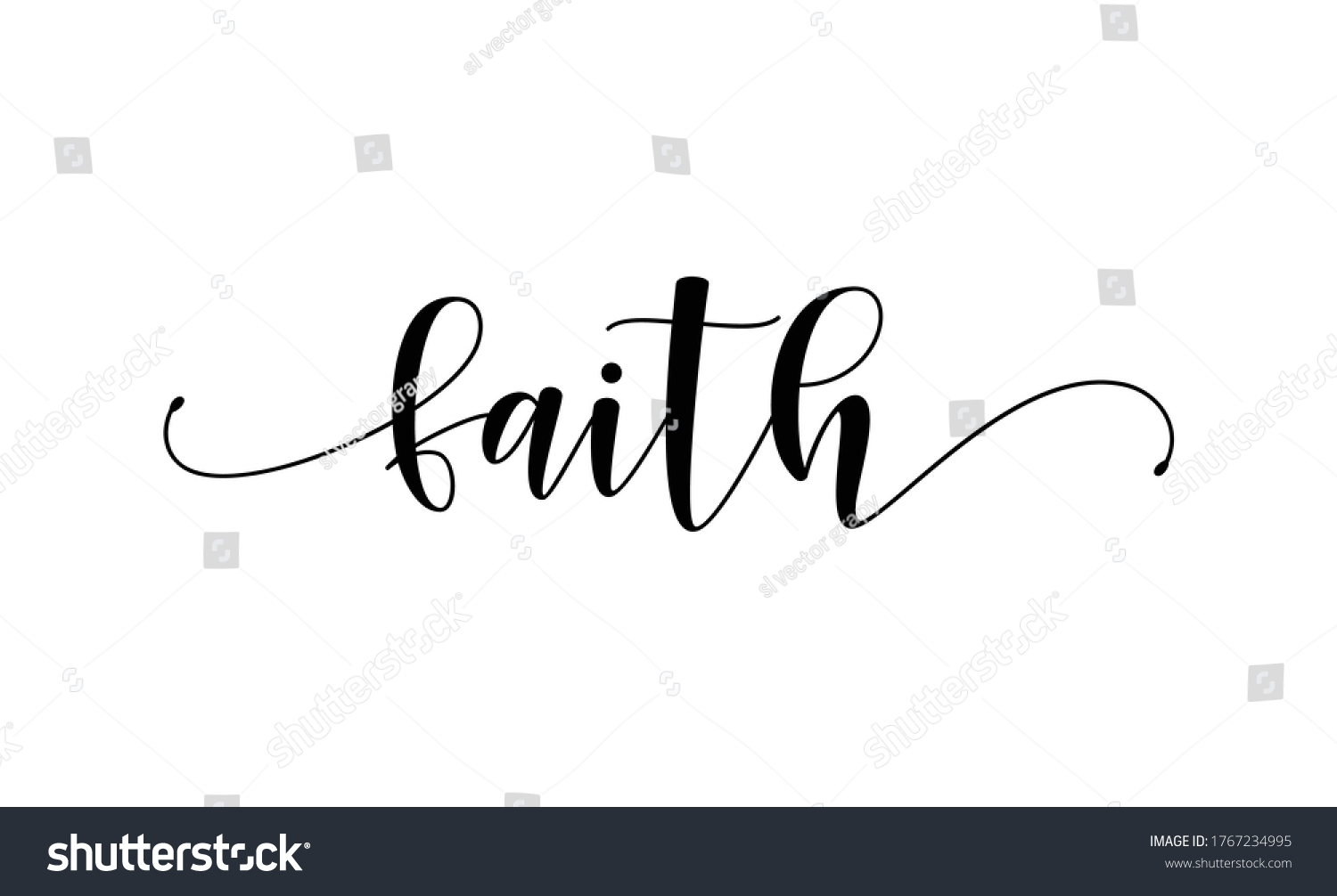 Faith Calligraphy Text Swashes Vector Stock Vector (Royalty Free ...