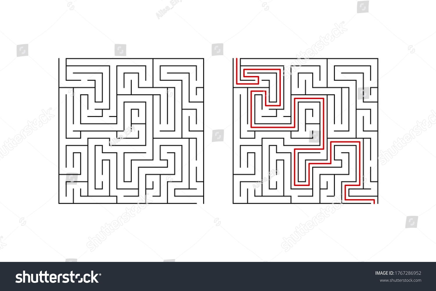 Labyrinth Maze Game Children Difficult Puzzle Stock Vector (Royalty ...