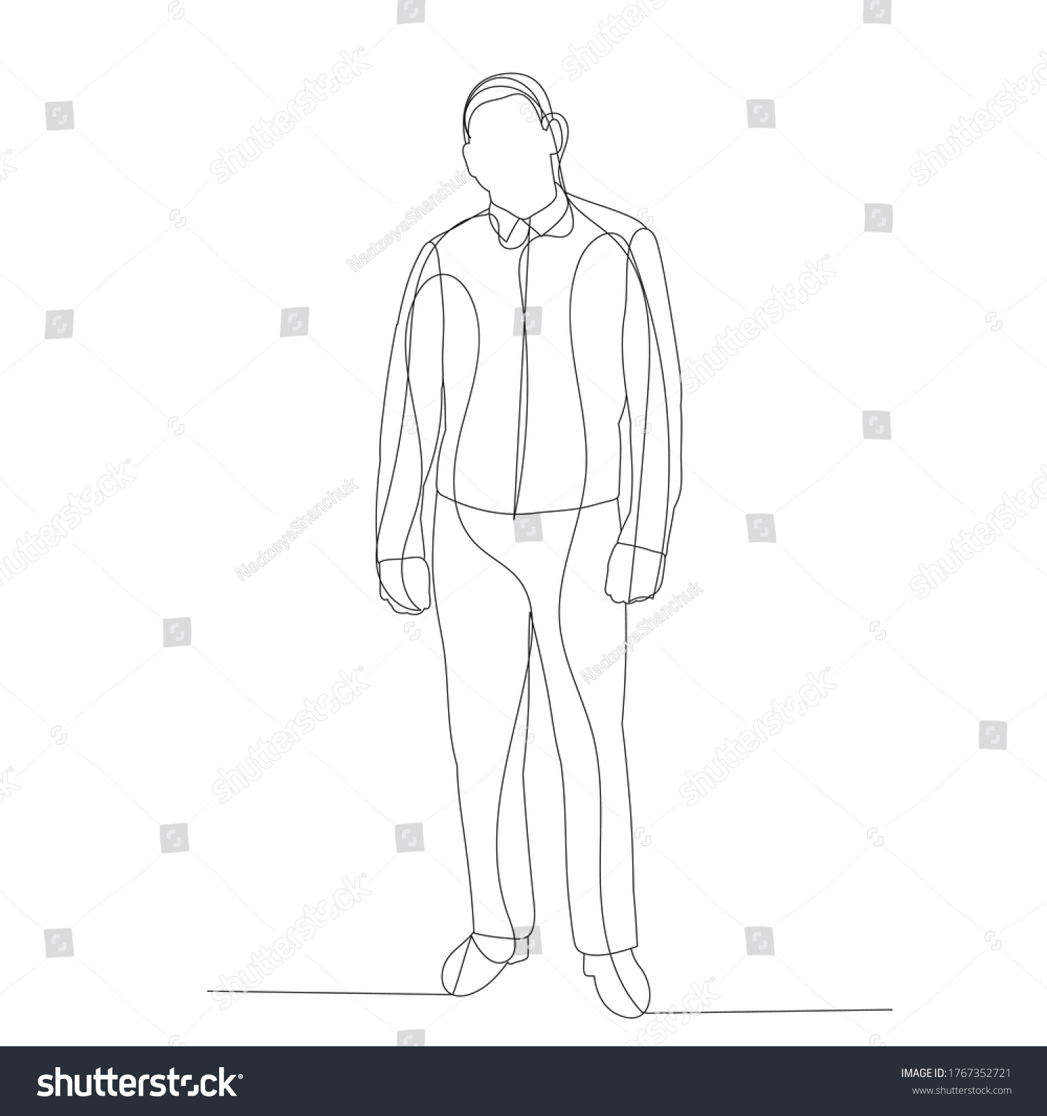 Vector Isolated Single Line Drawing Man Stock Vector (Royalty Free ...