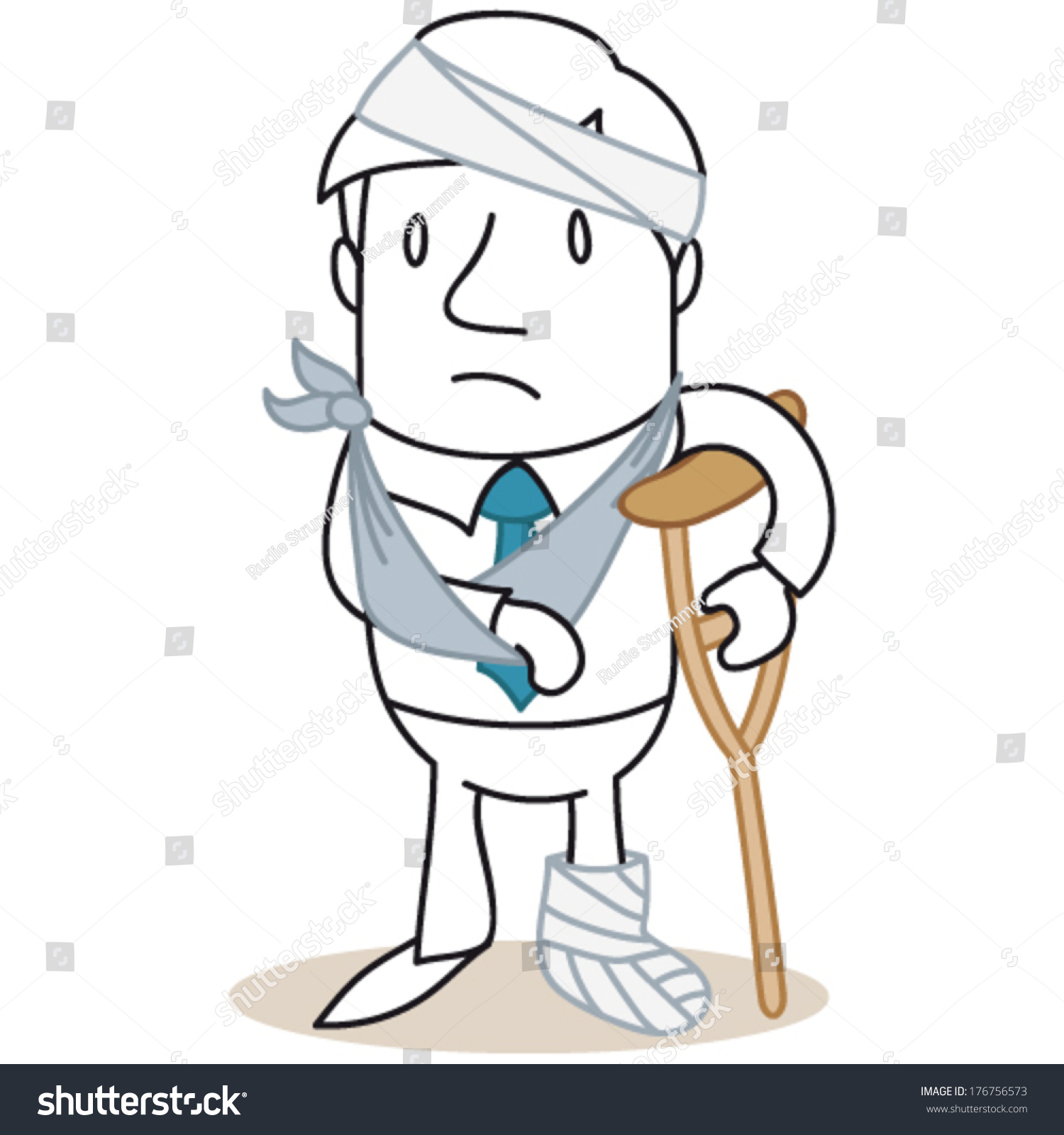 Vector Illustration Monochrome Cartoon Character Sad Stock Vector ...