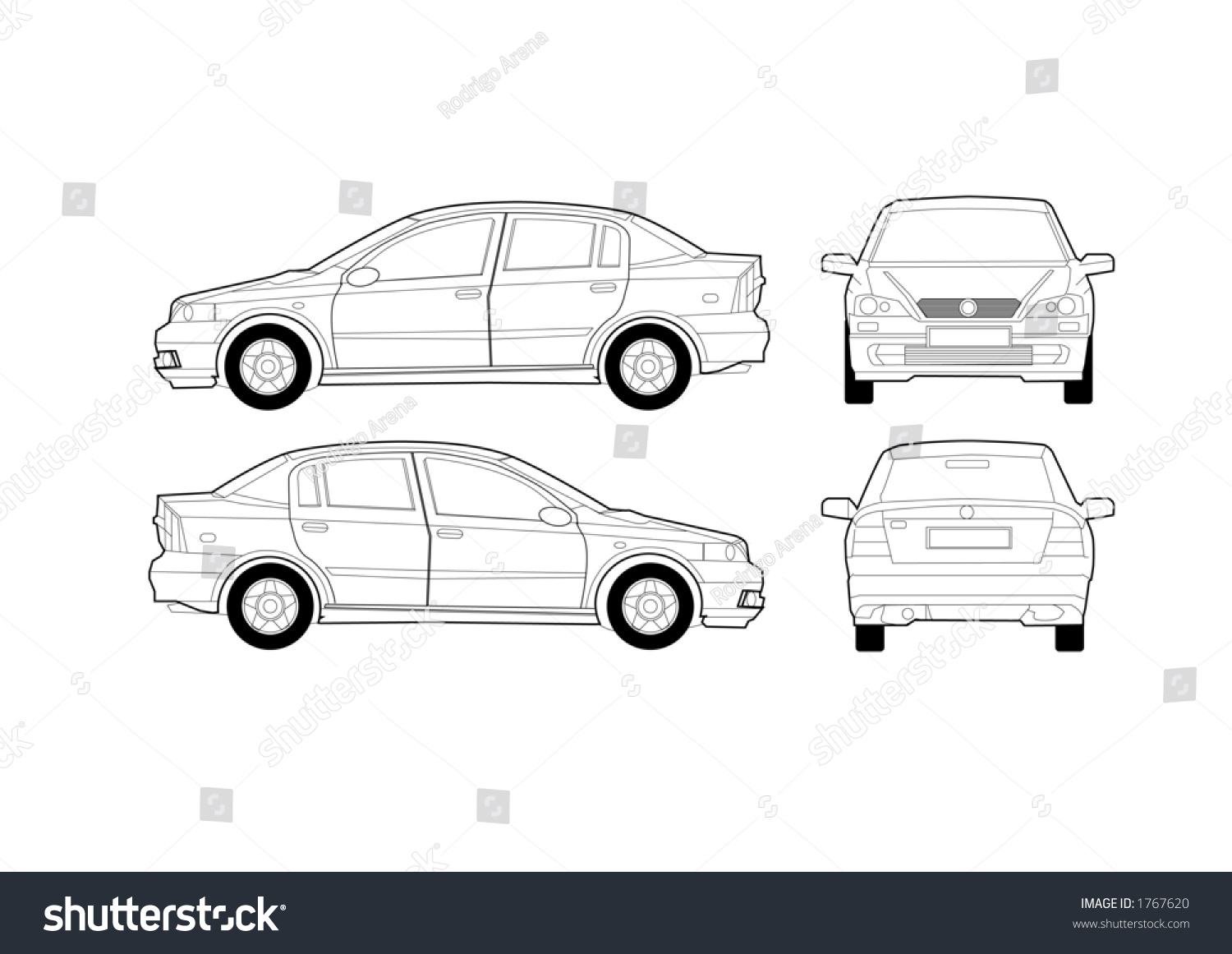 Saloon Car Diagram Stock Vector (Royalty Free) 1767620 | Shutterstock