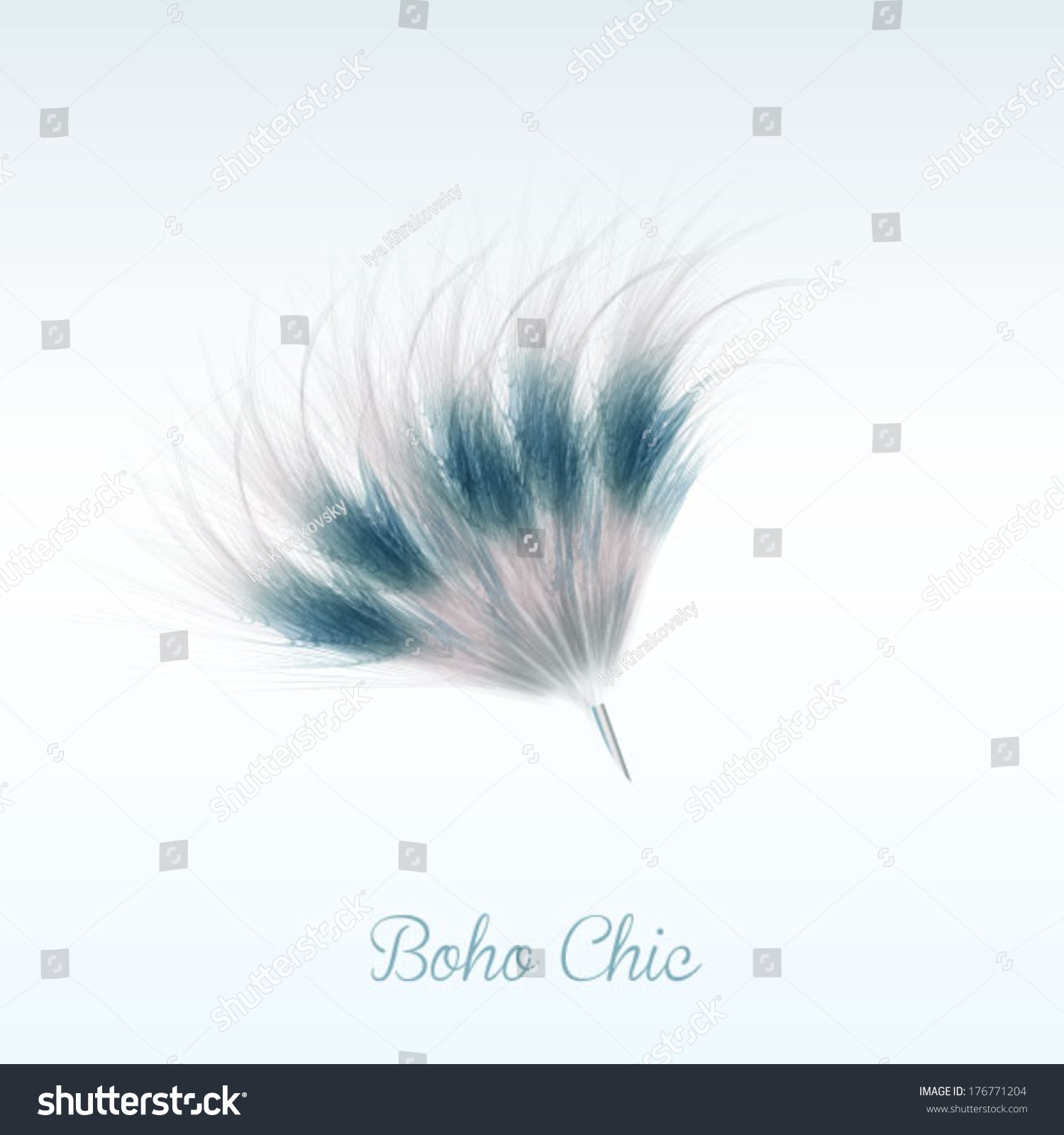 Feather Vector Background Bright Blue Feather Stock Vector Royalty Free Shutterstock