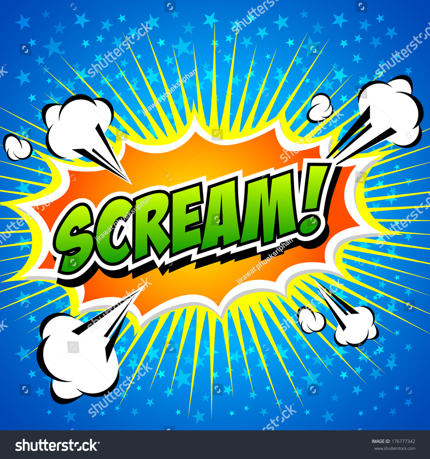 Scream Comic Speech Bubble Cartoon Stock Vector (Royalty Free ...