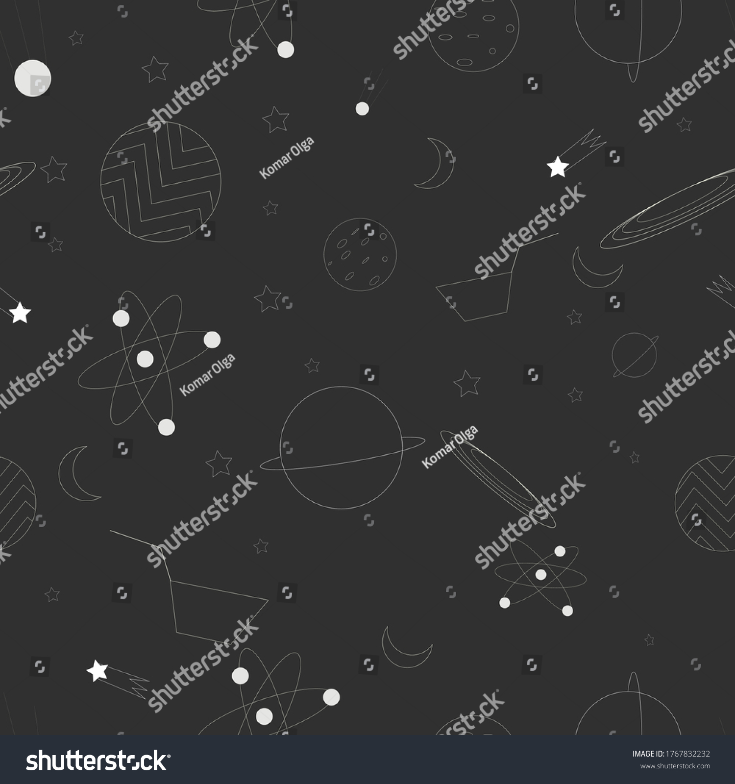 Space Galaxy Stars Moon Constellation Background Stock Vector (Royalty ...