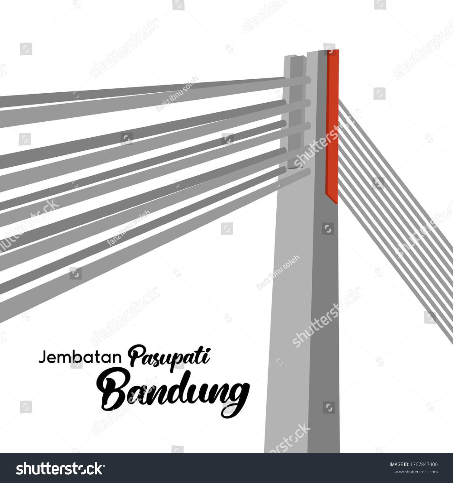 Jembatan Pasupati Kota Bandung Jembatan Pasupati Stock Illustration ...