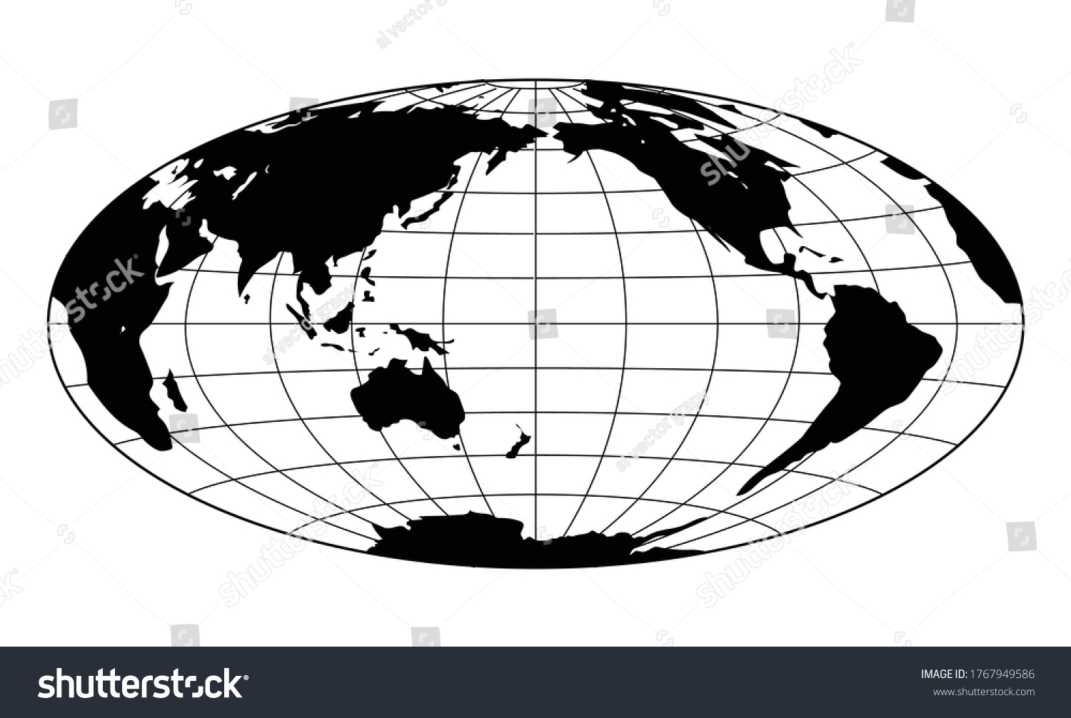 Globe Icon World Symbol Oval Globe Stock Vector (Royalty Free ...