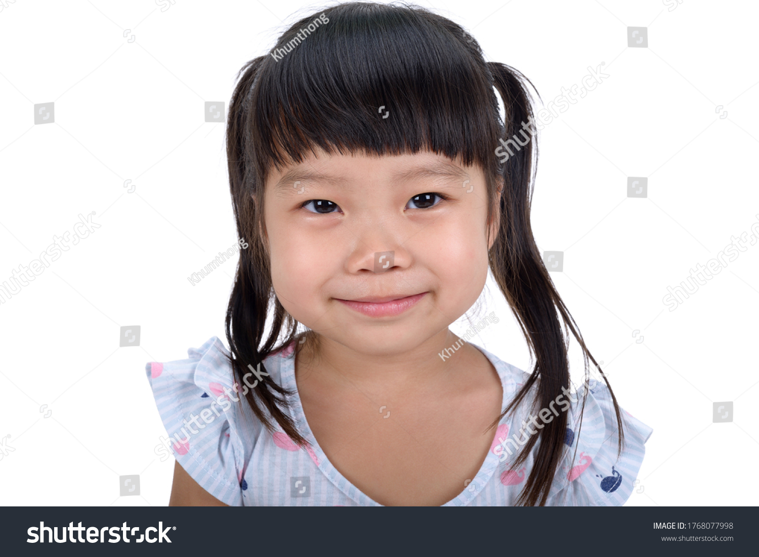 Smiling Little Girl Posing White Background Stock Photo 1768077998 ...