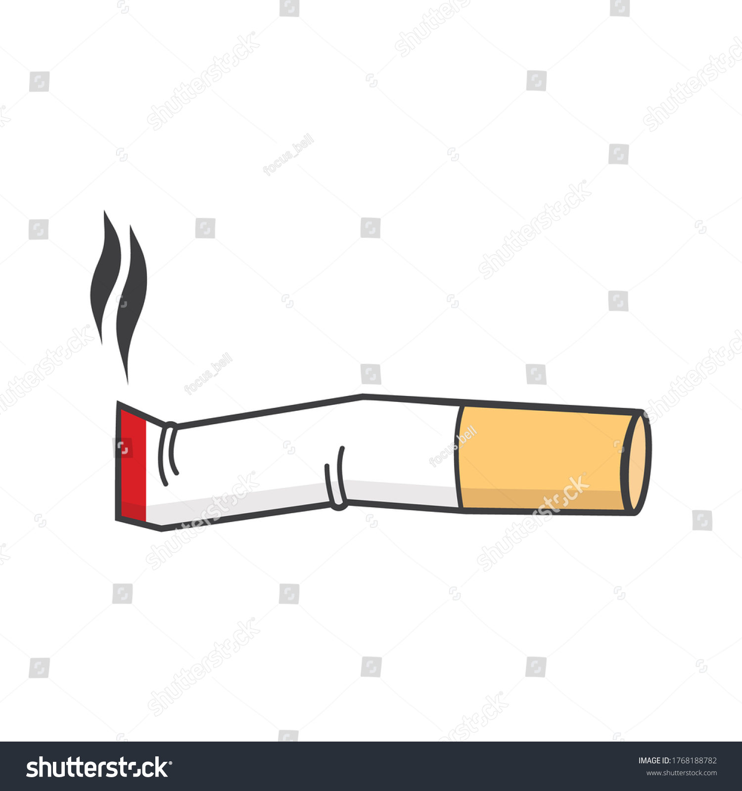 Stop Smoking Cigarette Butt Icon On Stock Vector (Royalty Free ...