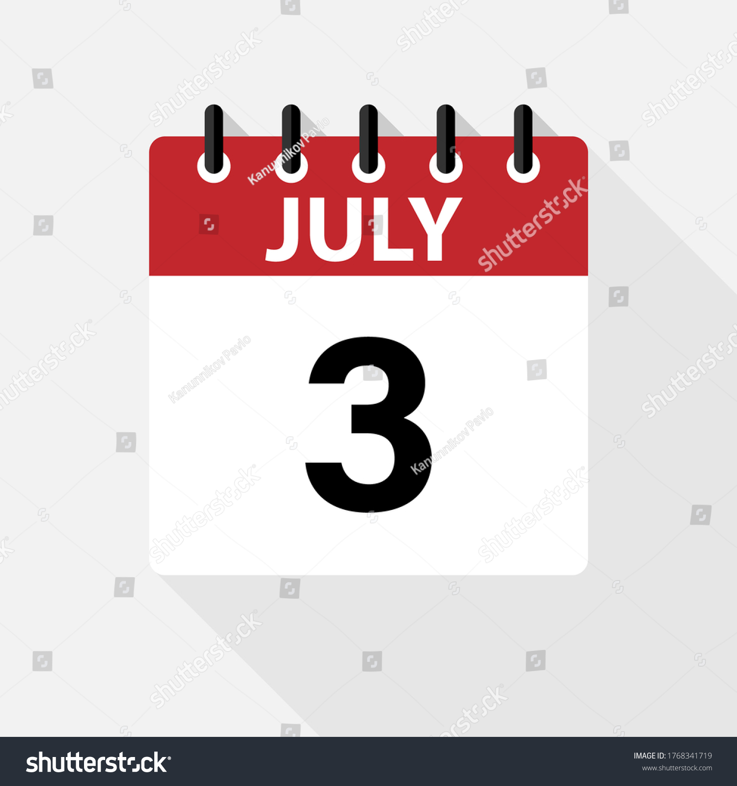 July 3 Calendar Icon Calendar Icon Stock Vector (Royalty Free ...