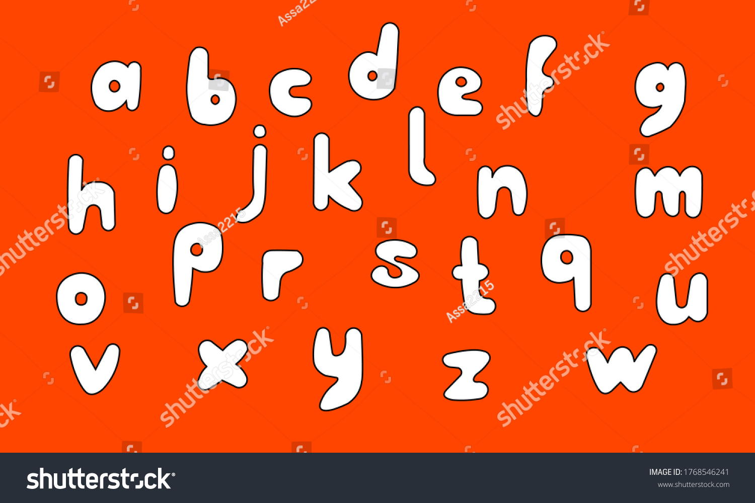 Vector Illustration English Alphabet Letters Lettering Stock Vector 