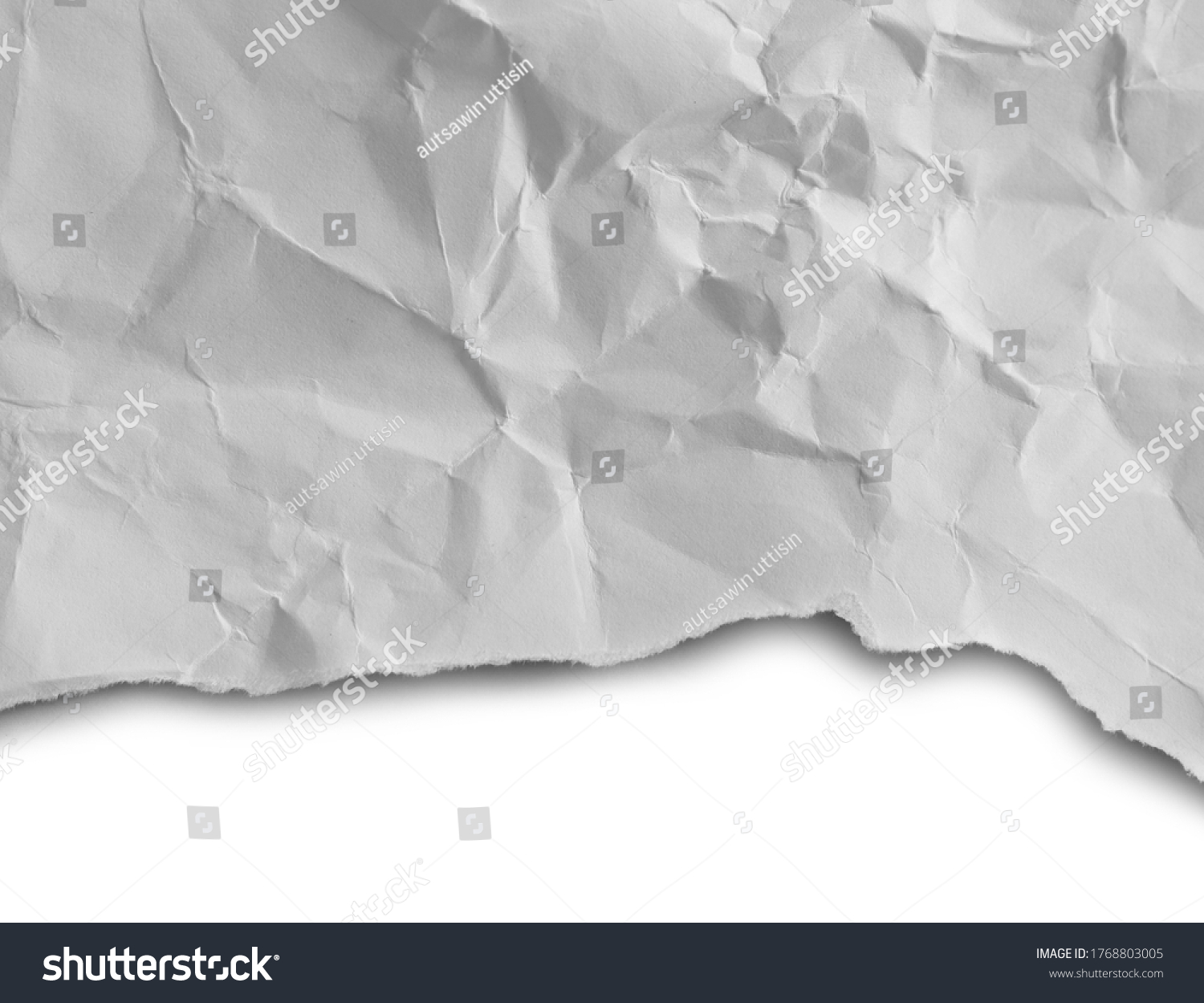 Torn Crumpled Paper Texture Copy Space Stock Photo 1768803005 ...