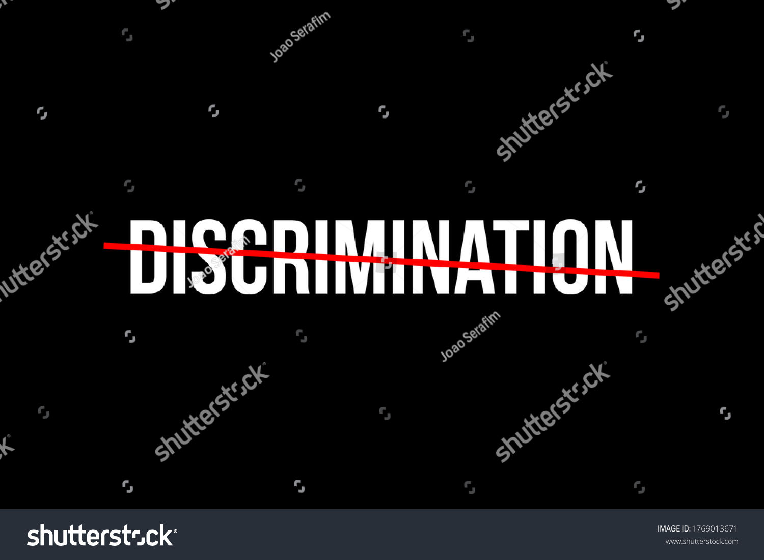 Discrimination Word Red Line Crossing On Stock Illustration 1769013671 ...