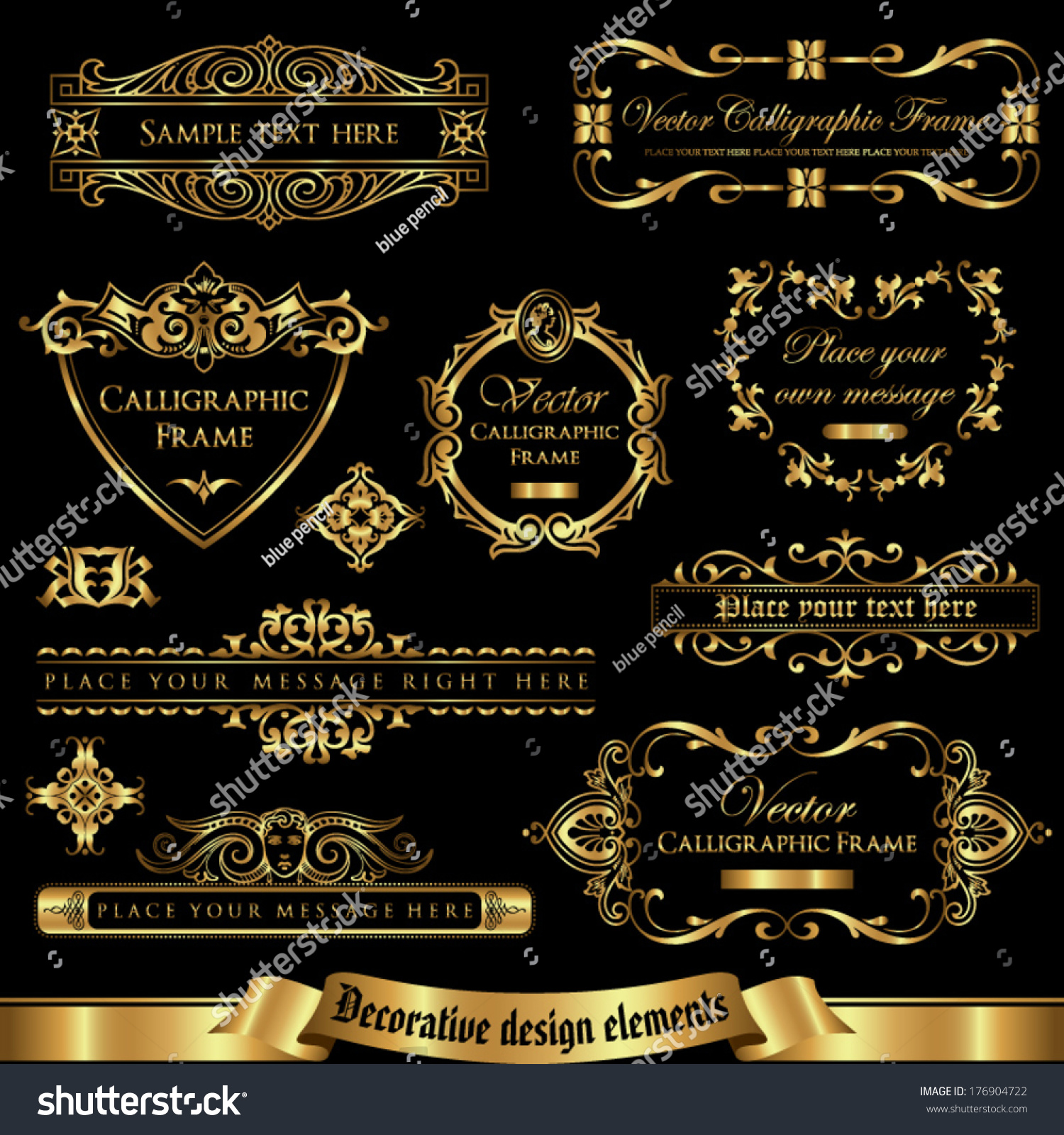 Decorative Design Elements Set 1 Stock Vector (Royalty Free) 176904722 ...