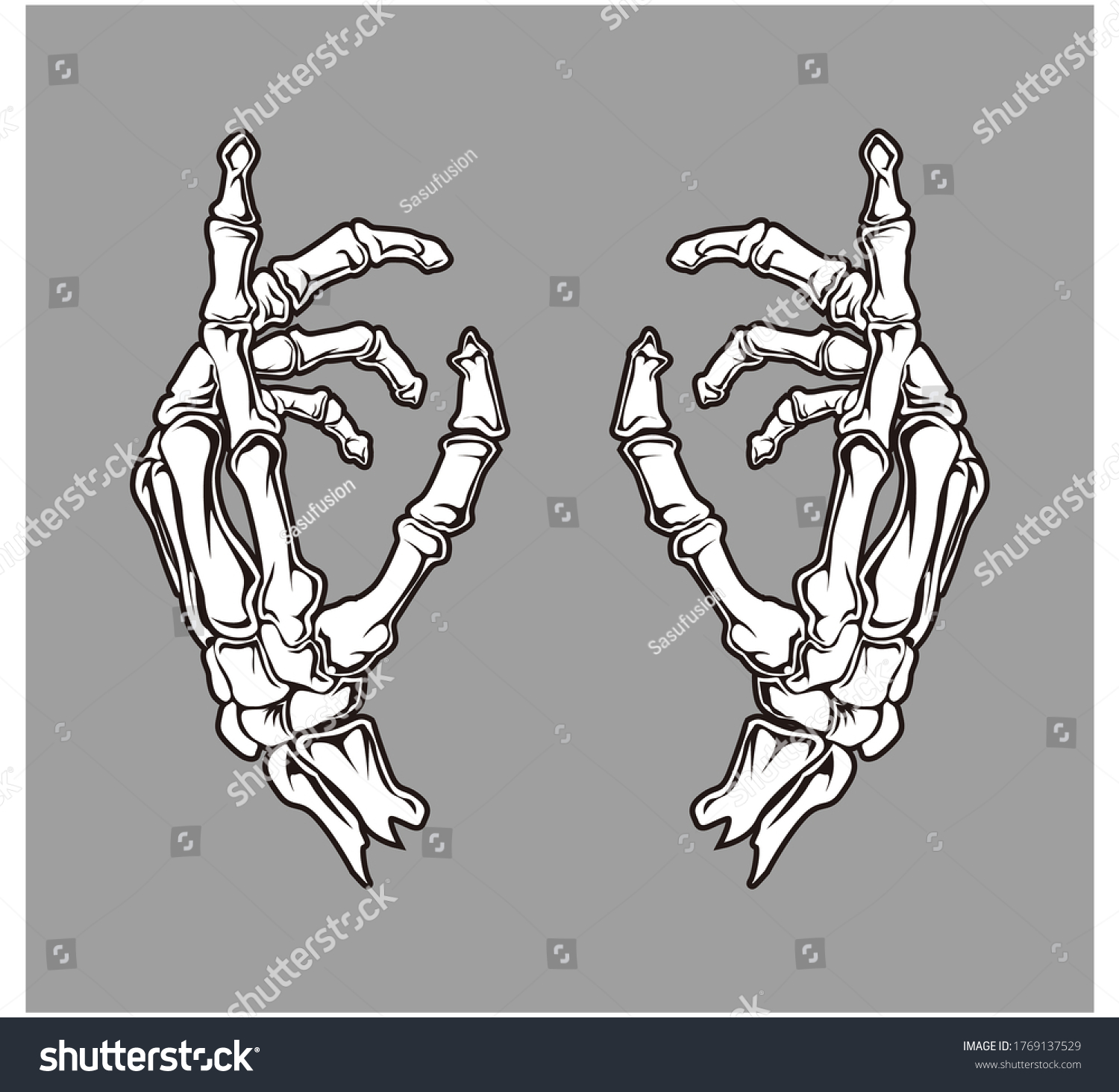 Касание рук скелетов