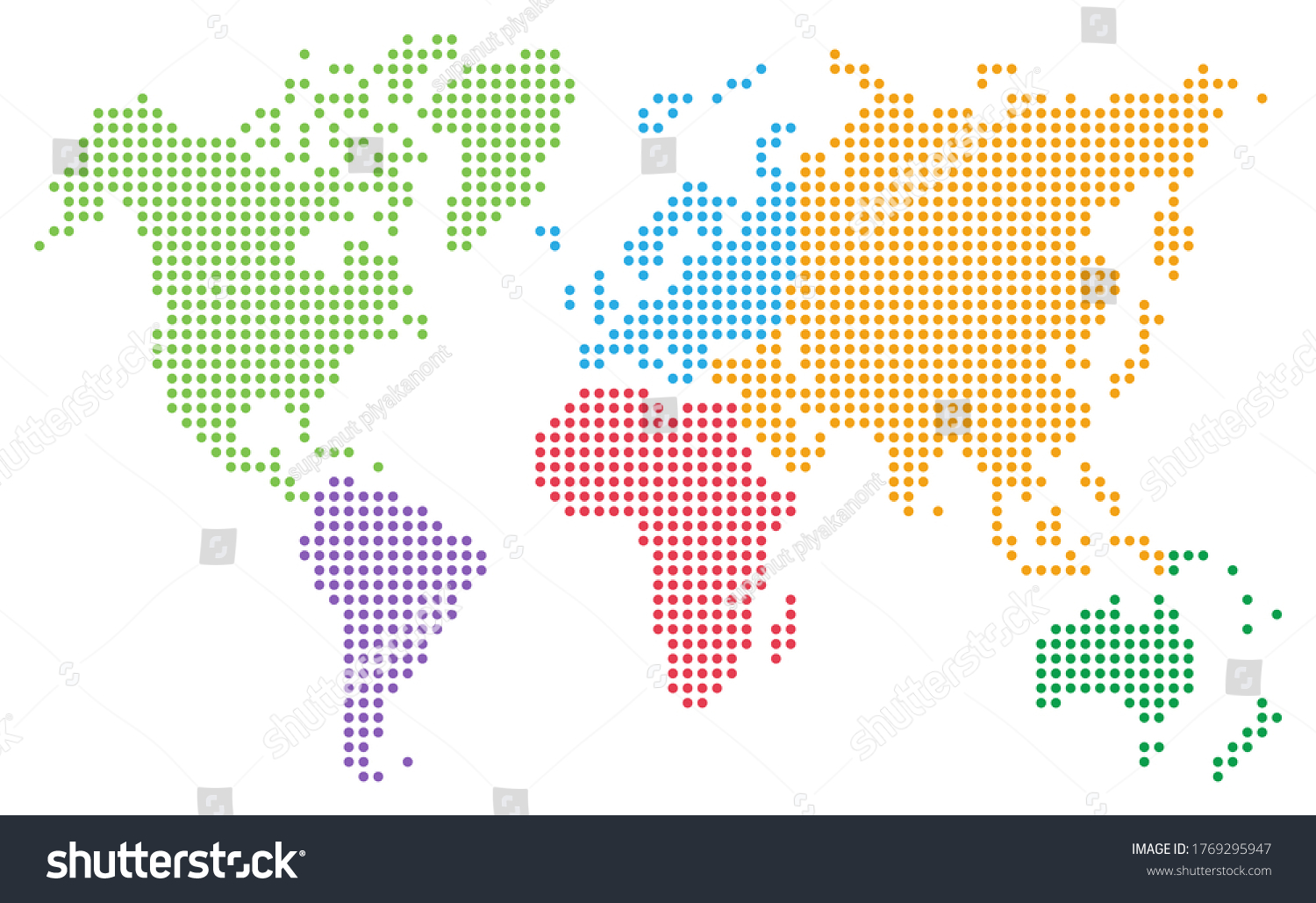 Colorful Dotted World Mapvector Illustration Stock Vector Royalty Free 1769295947 Shutterstock 