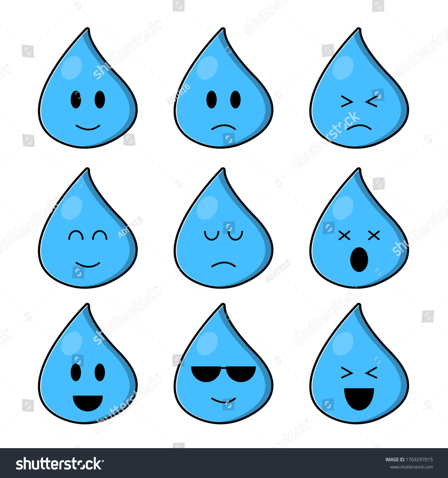 Cute Water Set Collection Vector Cartoon Stock Vector (Royalty Free ...