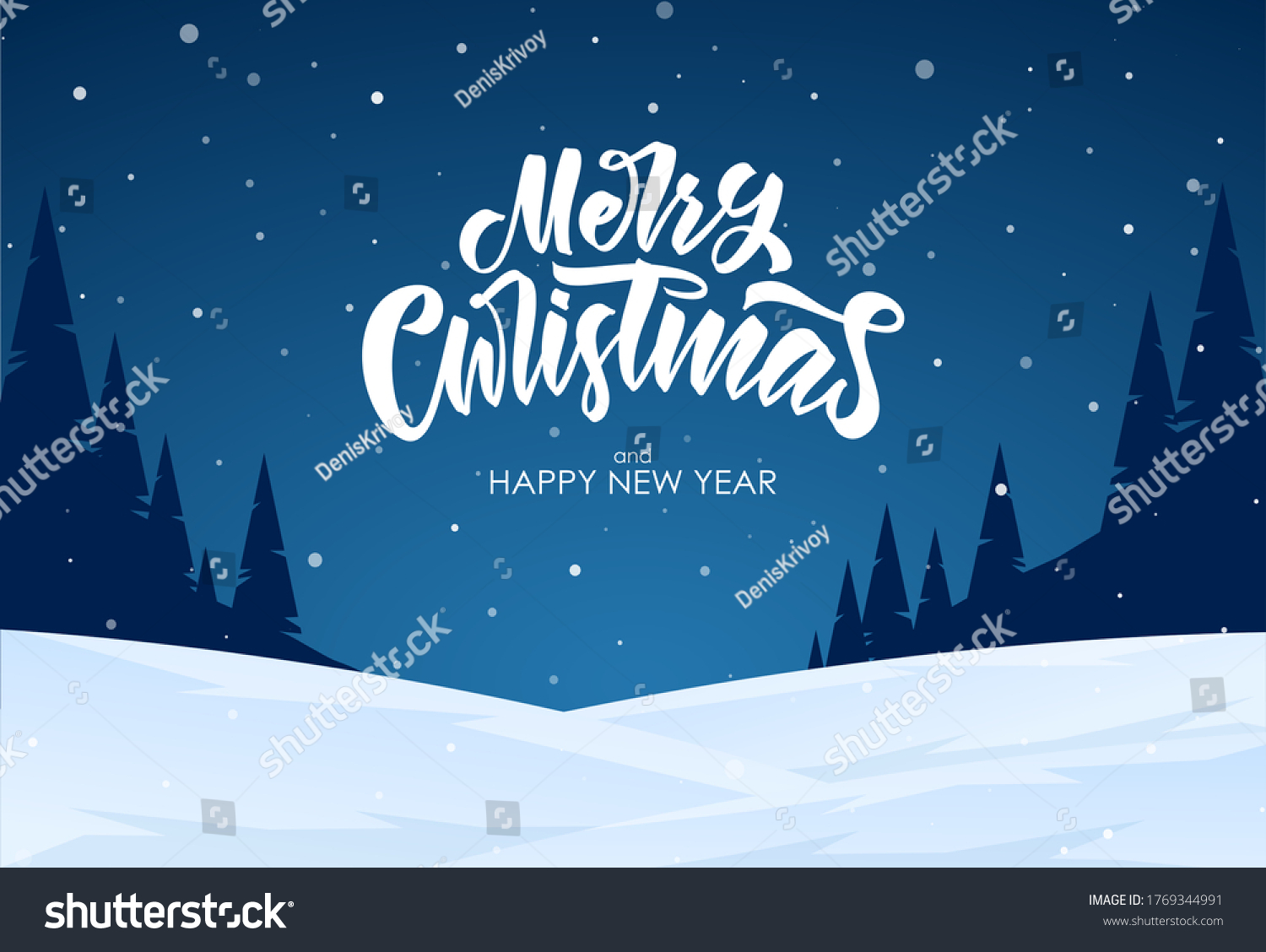 Vector Illustration Handwritten Elegant Lettering Merry Stock Vector ...