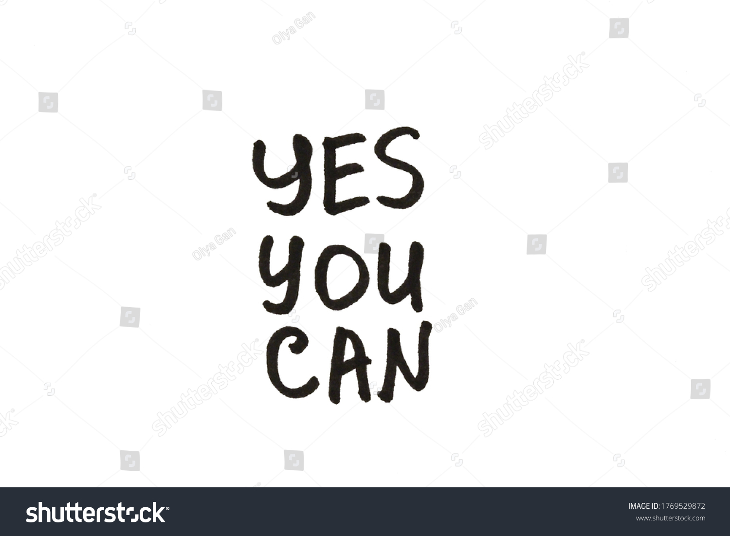 Yes You Can Handwritten Message On Stock Illustration 1769529872 ...