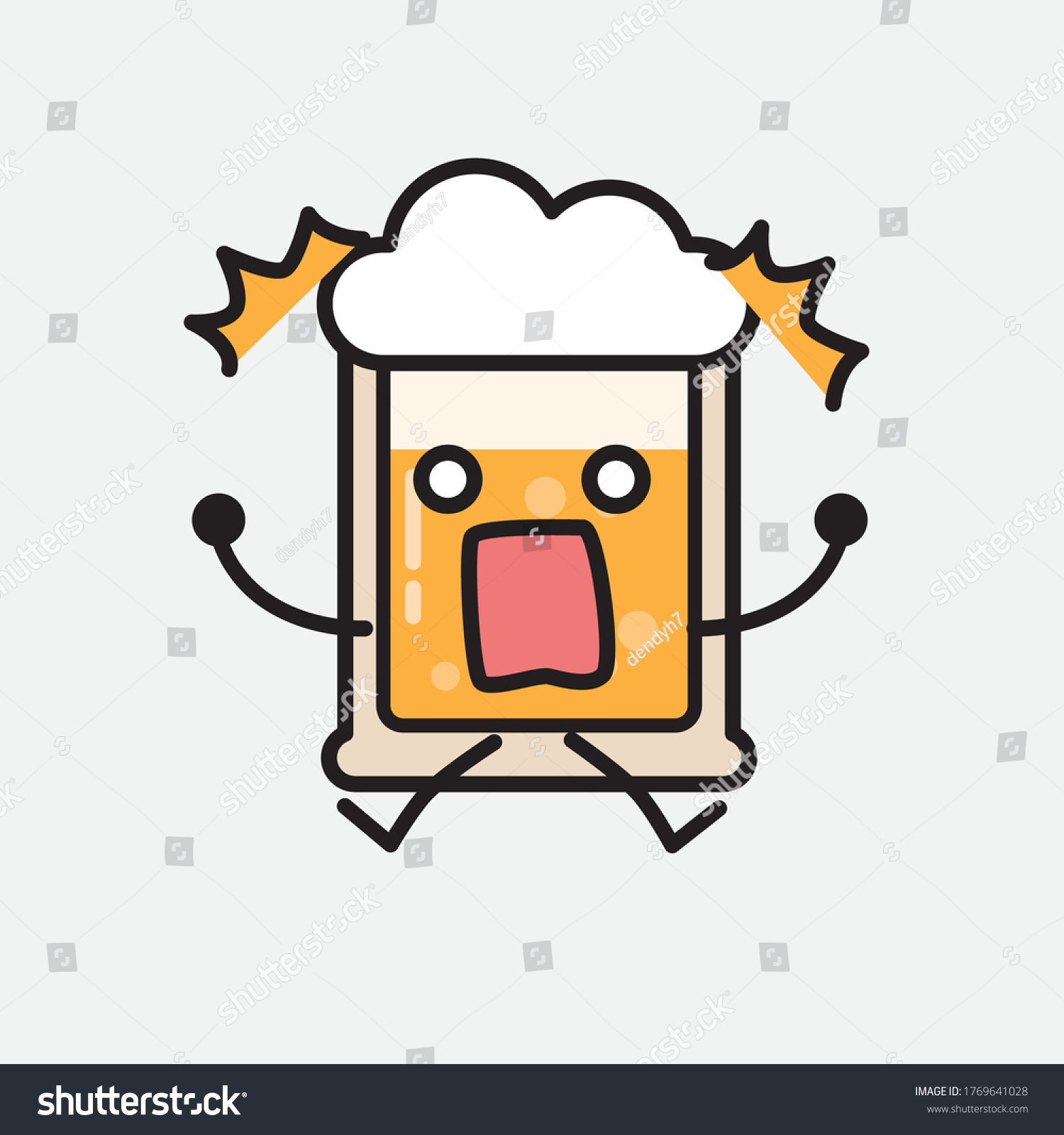 Illustration Cute Beer Vector Character Stock Vector (Royalty Free ...