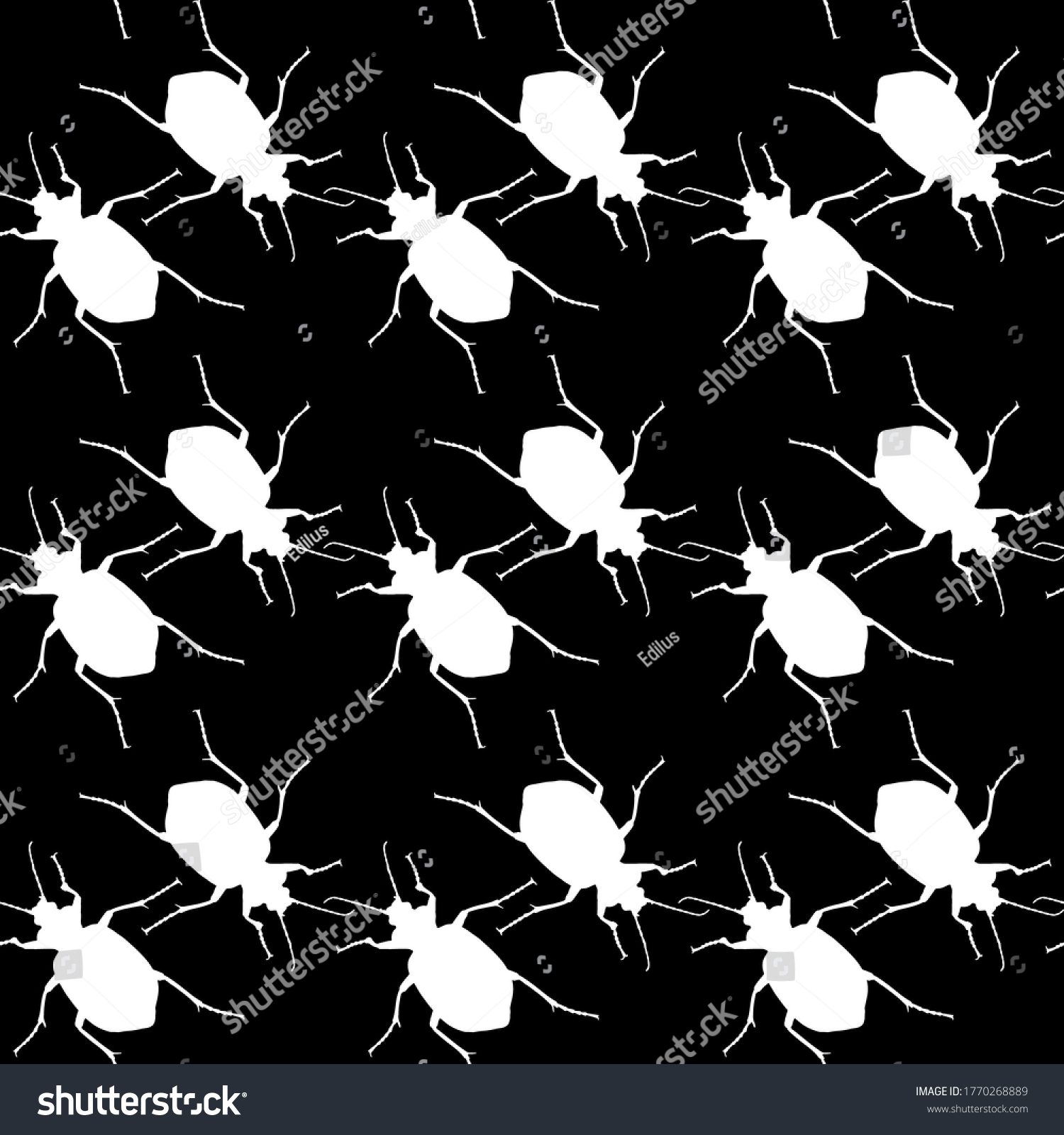 Seamless Pattern Bugs Endless Background Beetles Stock Vector (Royalty ...