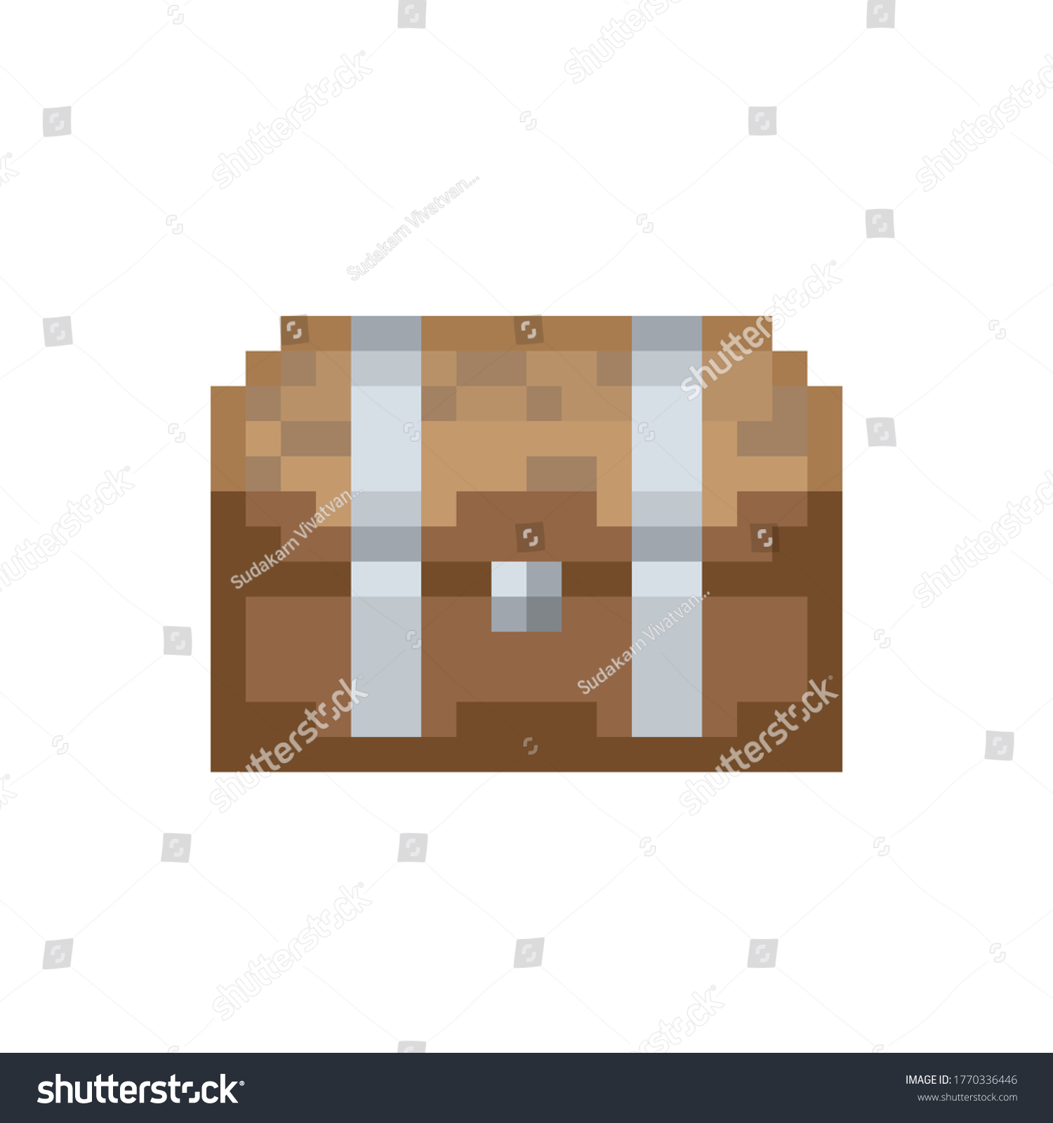 Pirate Treasure Chest Icon Pixel Art Stock Vector (Royalty Free ...