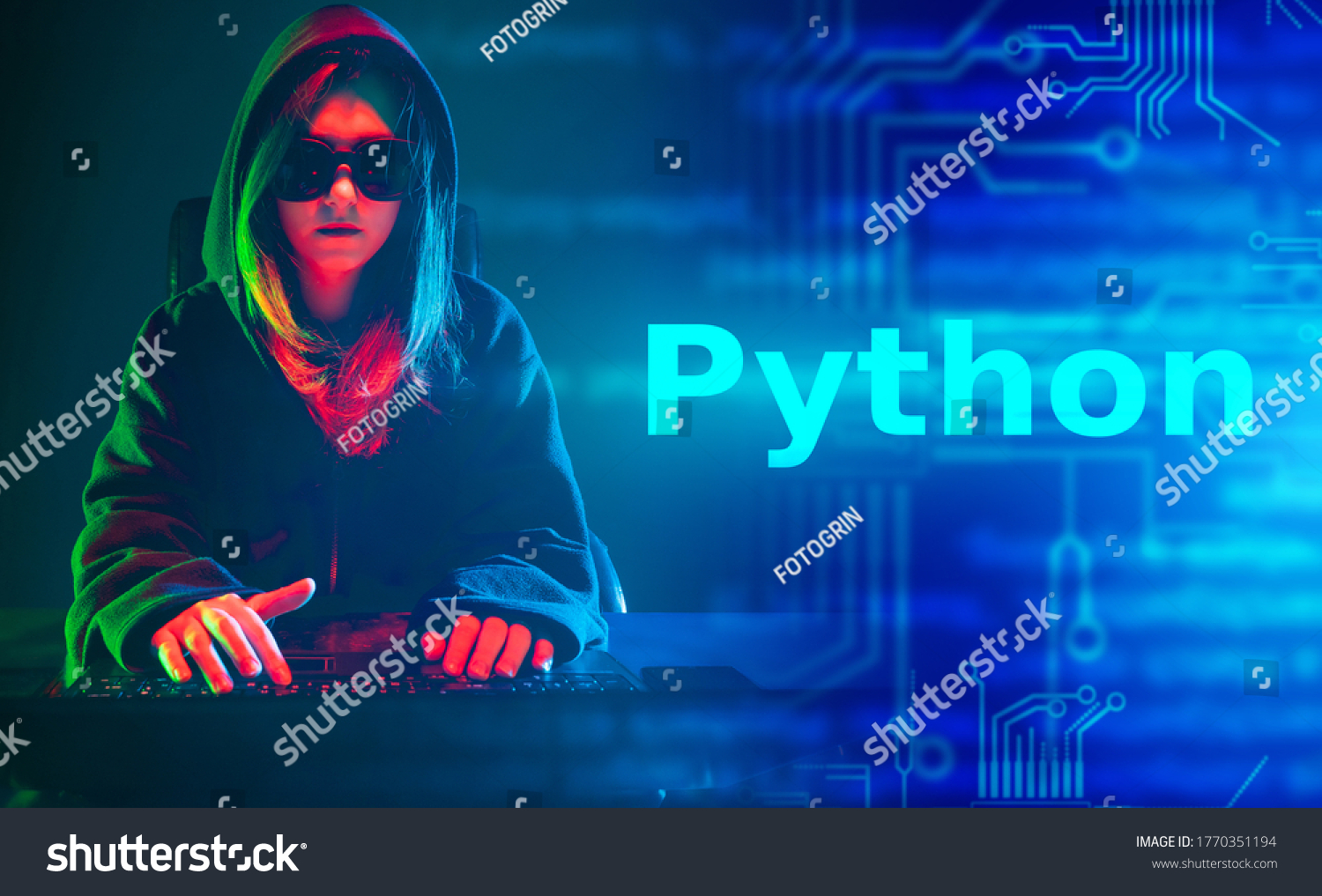 Concept Programming Language Python Neon Lights Stock Photo 1770351194 ...