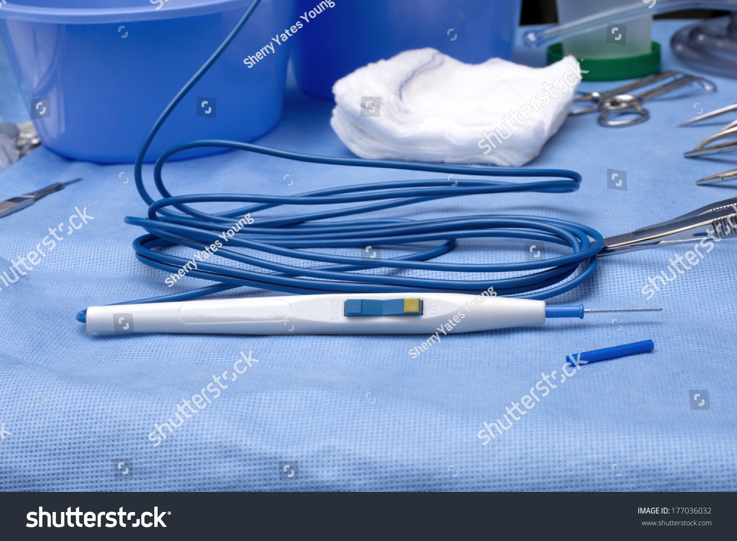 Electrocautery Device Lap Sponges On Sterile Stock Photo 177036032 ...