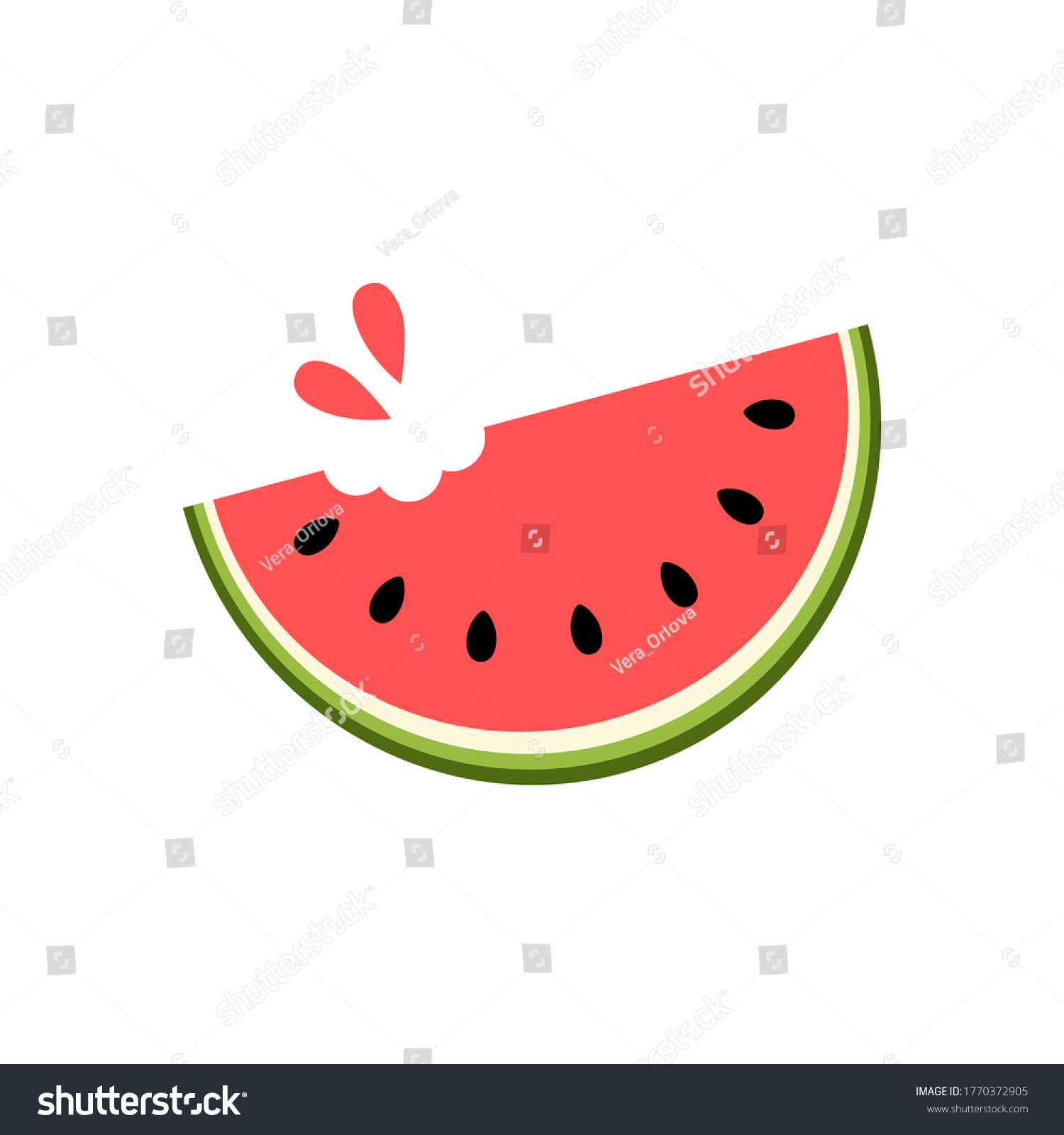 Juicy Watermelon Slice Vector Illustration Stock Vector Royalty Free Shutterstock