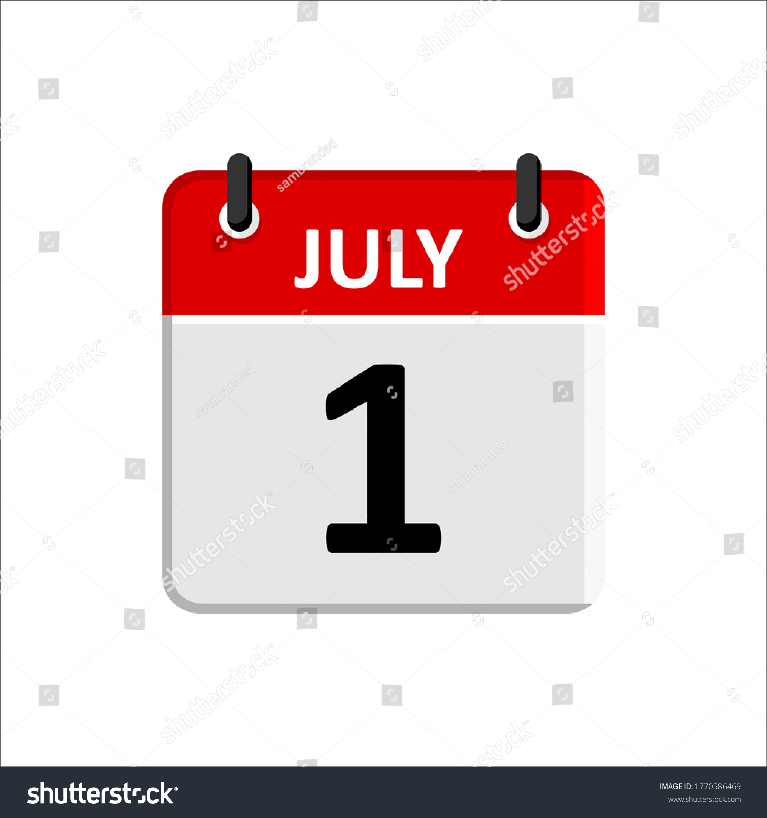 July 1 Calendar Icon Calendar Icon Stock Vector (Royalty Free ...