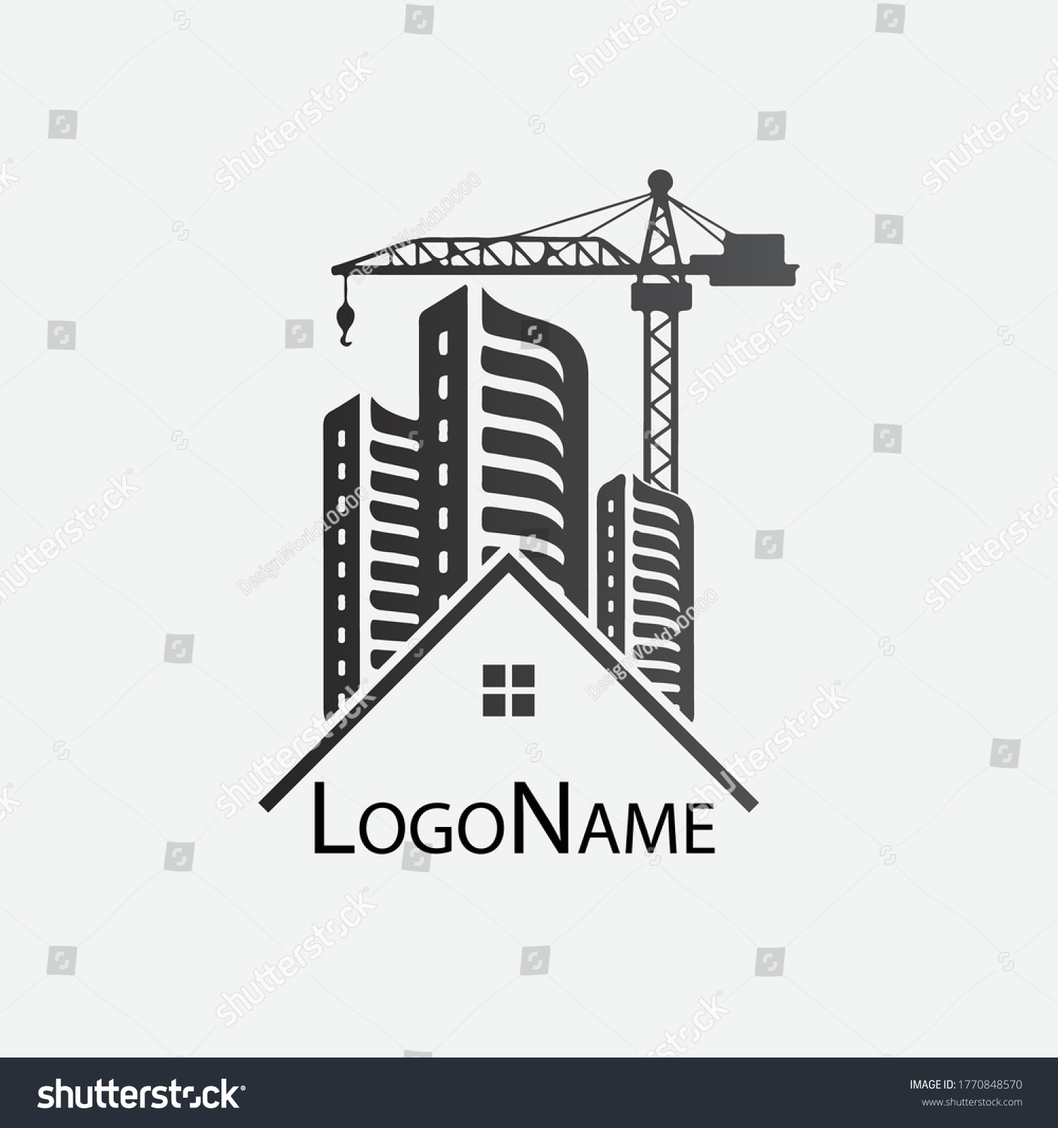 Building Construction Logo Type Template Stock Vector (Royalty Free ...