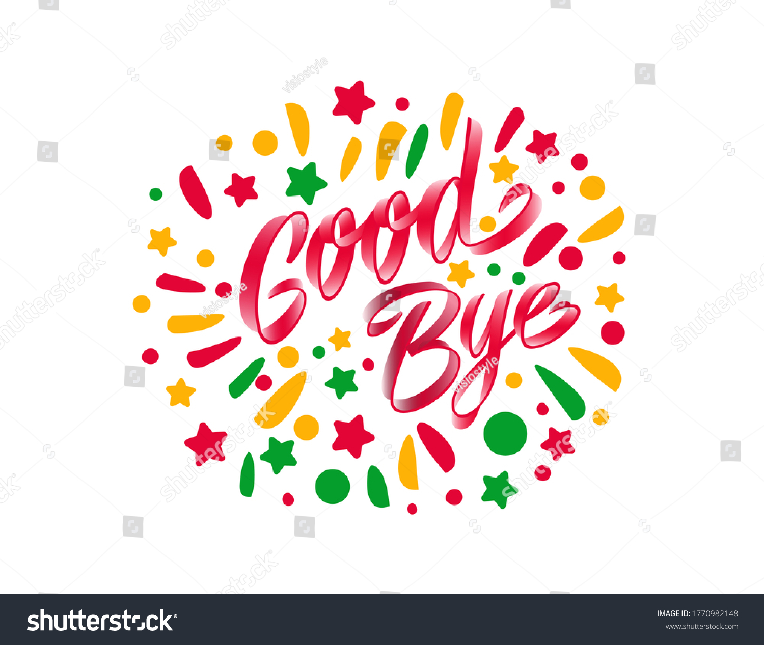 Good Bye Lettering Handwritten Modern Calligraphy Stock Vector Royalty