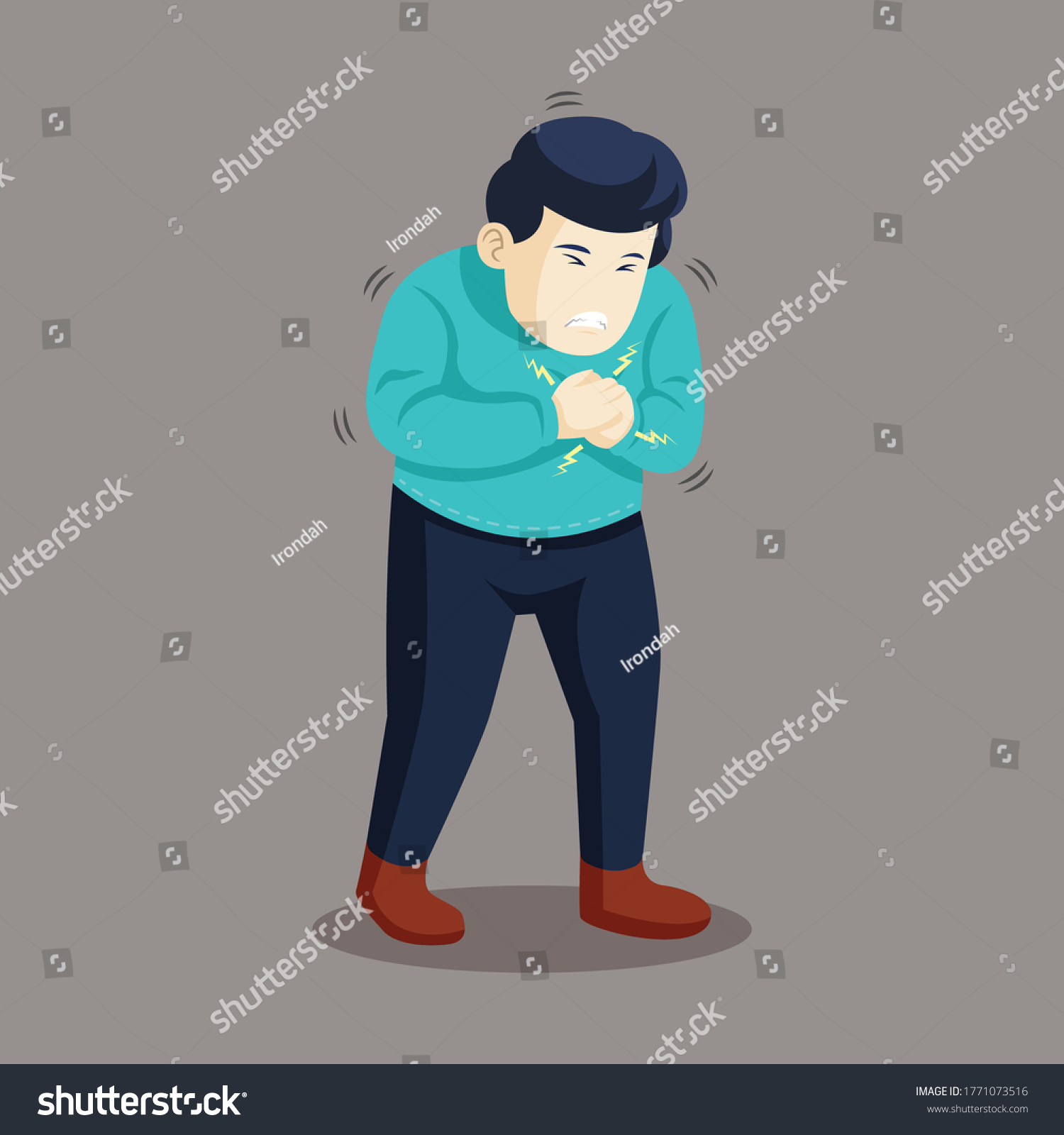 Man Feel Chest Pain Heart Attack Stock Vector (Royalty Free) 1771073516 ...