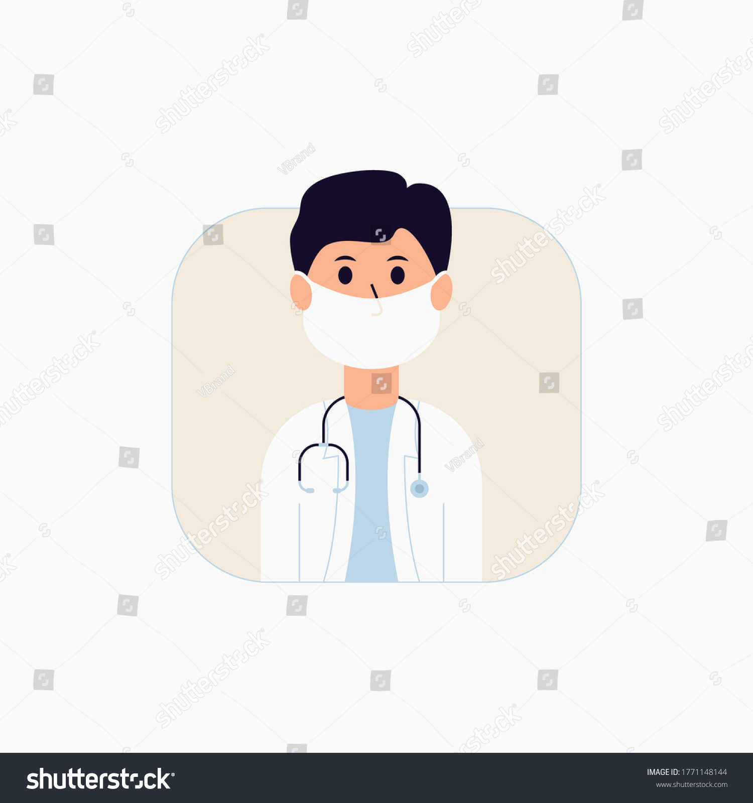 Doctor Character Mask Vector Illustration Stock Vector (Royalty Free ...