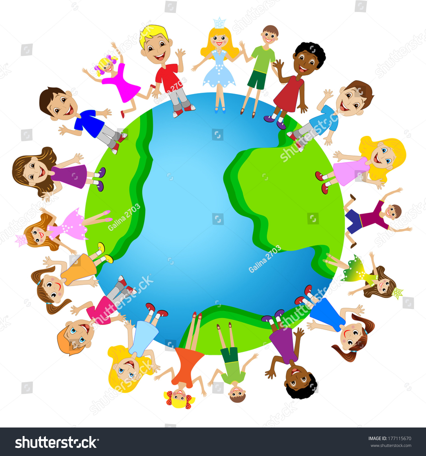 Little Child On Planet Earth Vector Stock Vector (Royalty Free ...