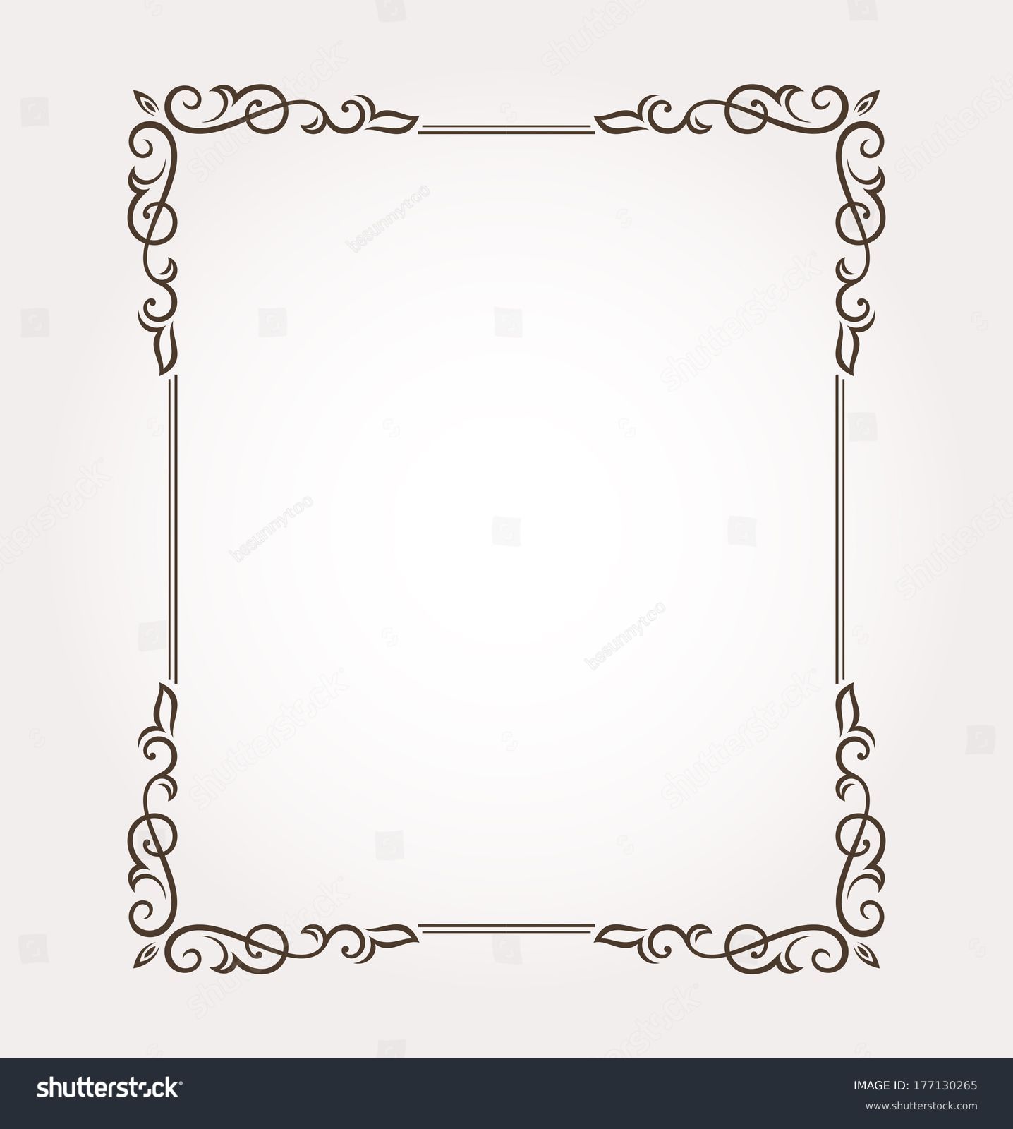 Calligraphic Frame Page Decoration Vector Illustration Stock Vector ...