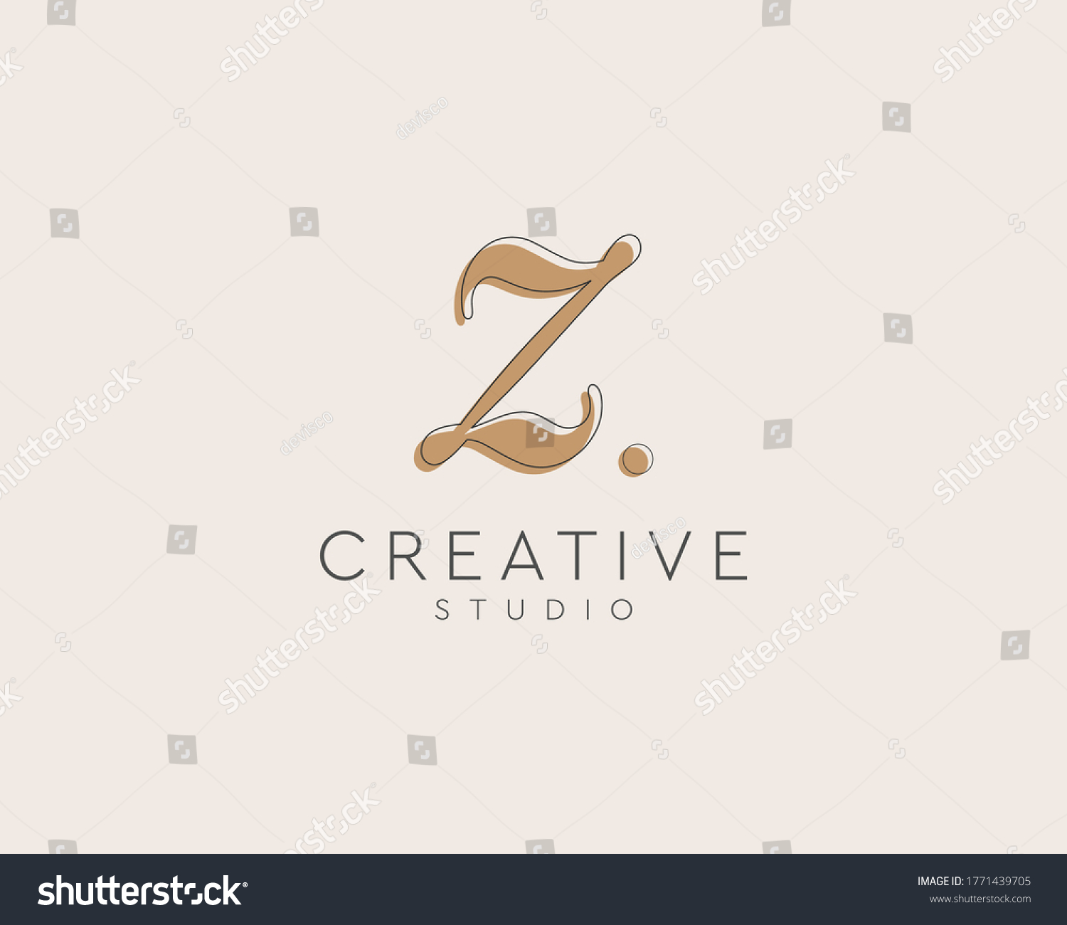 Initial Letter Z Watermark Logo Design Stock Vector (royalty Free 