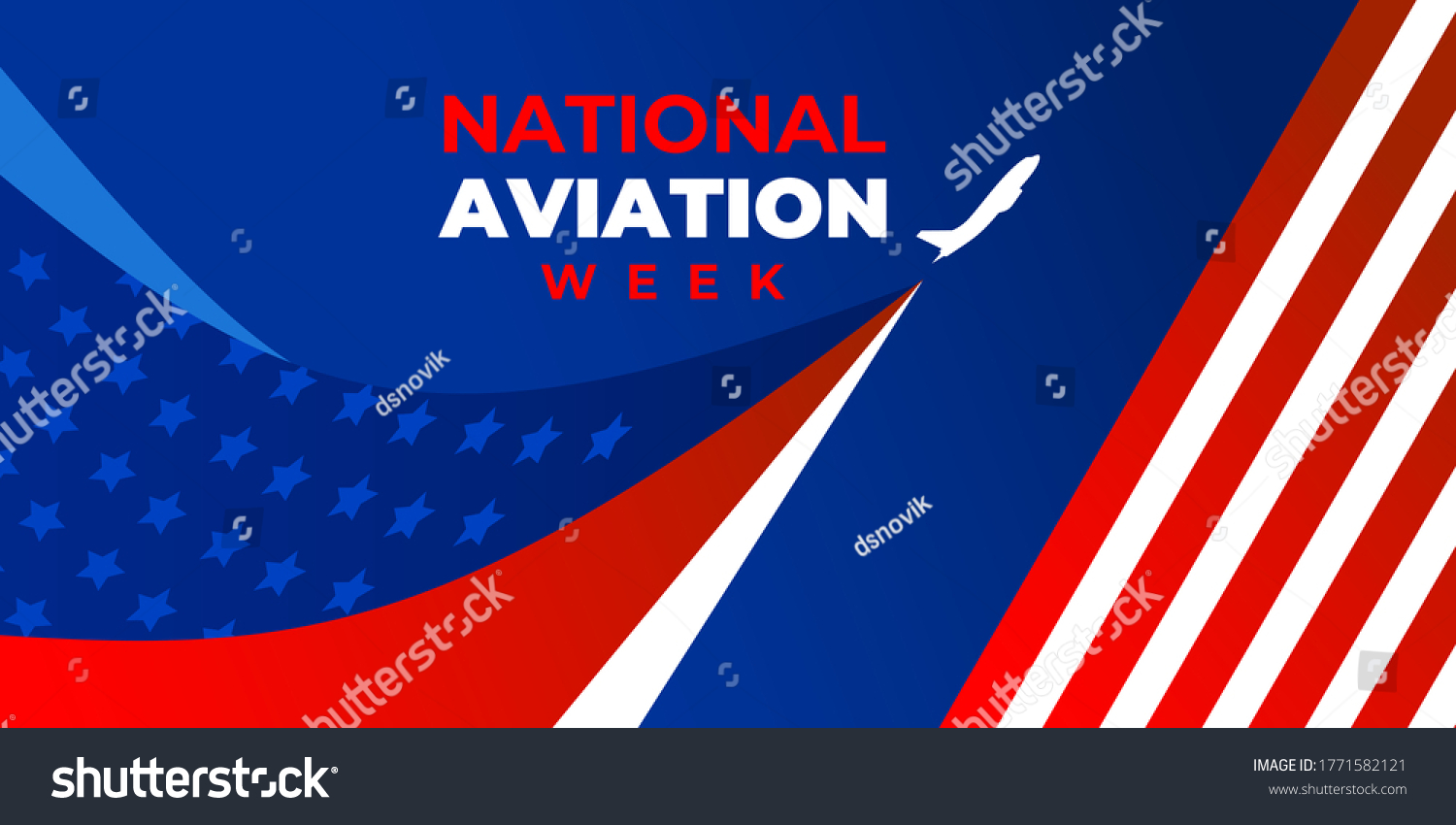 National Aviation Week Vector Web Banner Stock Vector (Royalty Free